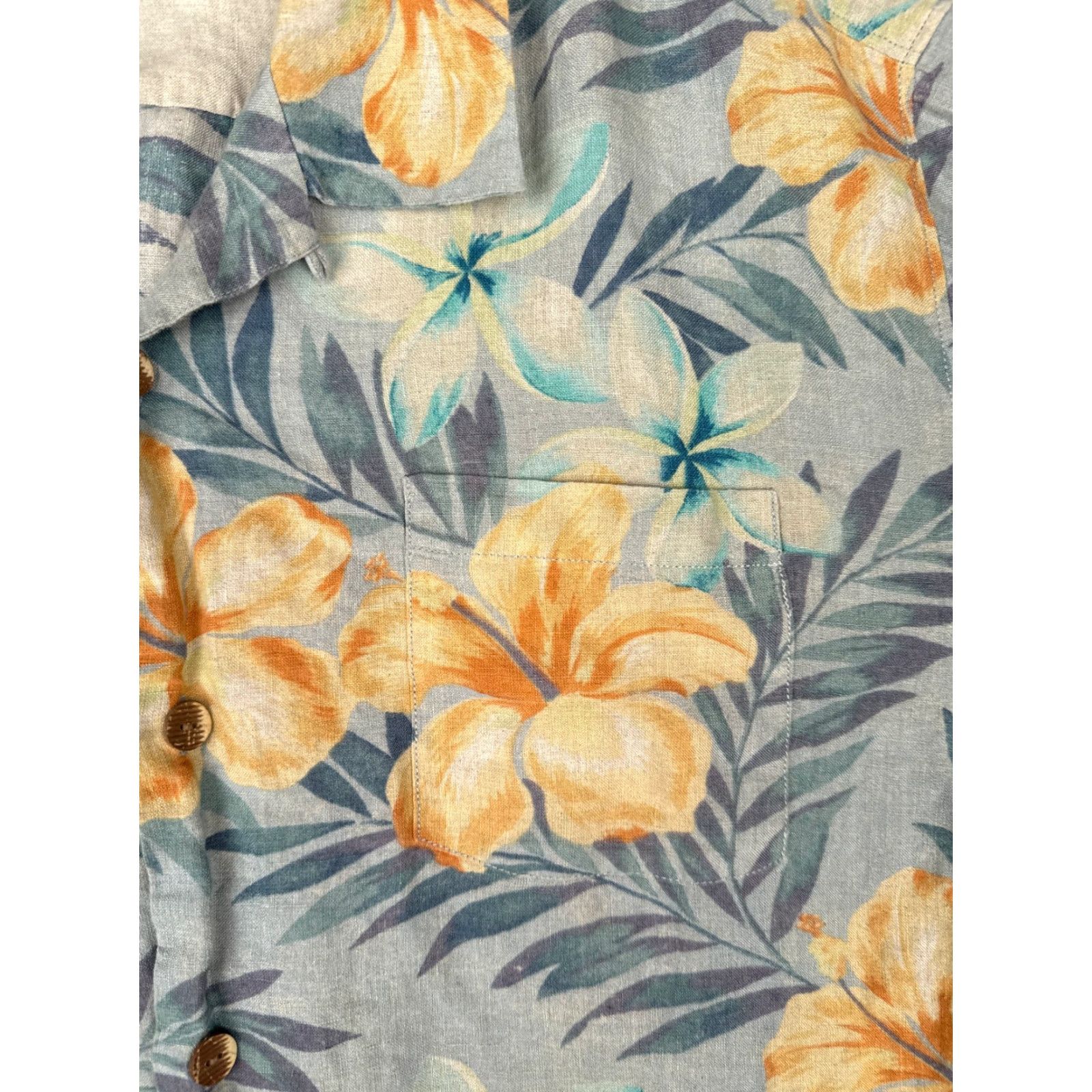 Tommy Bahama Tommy Bahama Shirt Men 2XL Blue Floral Linen Button-Up Hawaiian Aloha Beach Vacation Resort Shirt Mens Size US XXL / EU 58 / 5 - 6 Thumbnail