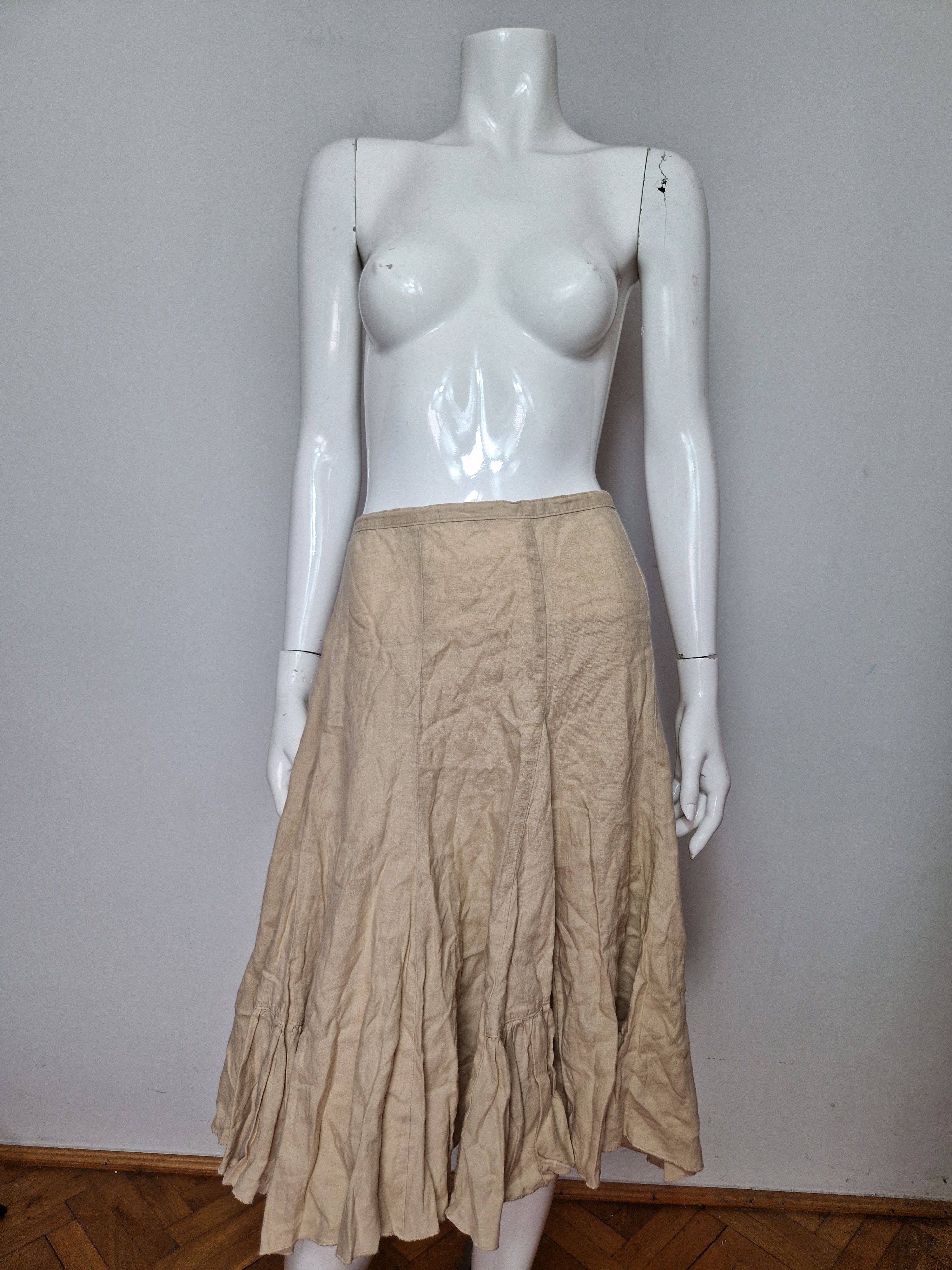 Vintage vintage amazing flared linen skirt avant garde japanese Size 28" / US 6 / IT 42 - 1 Thumbnail