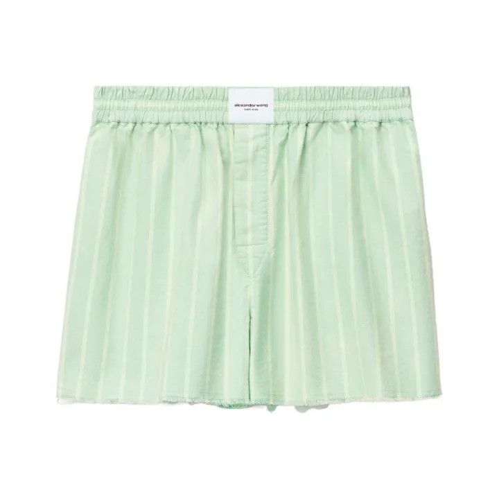 Alexander Wang Alexander Wang Green Striped Casual Shorts 0079 Size 23" - 1 Thumbnail