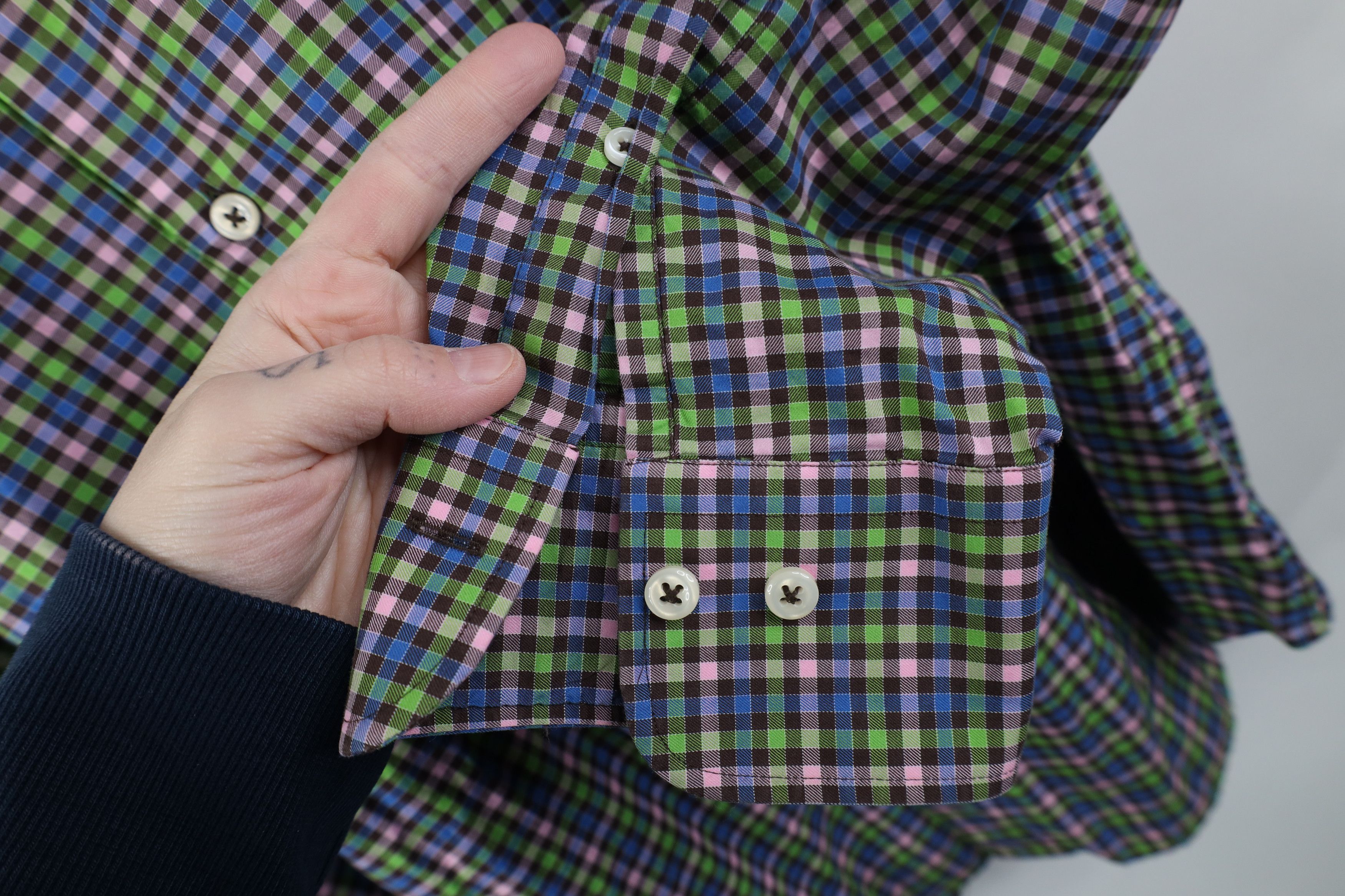 Peter Millar Vintage Peter Millar Collared Button Down Dress Shirt Plaid Size US L / EU 52-54 / 3 - 4 Thumbnail
