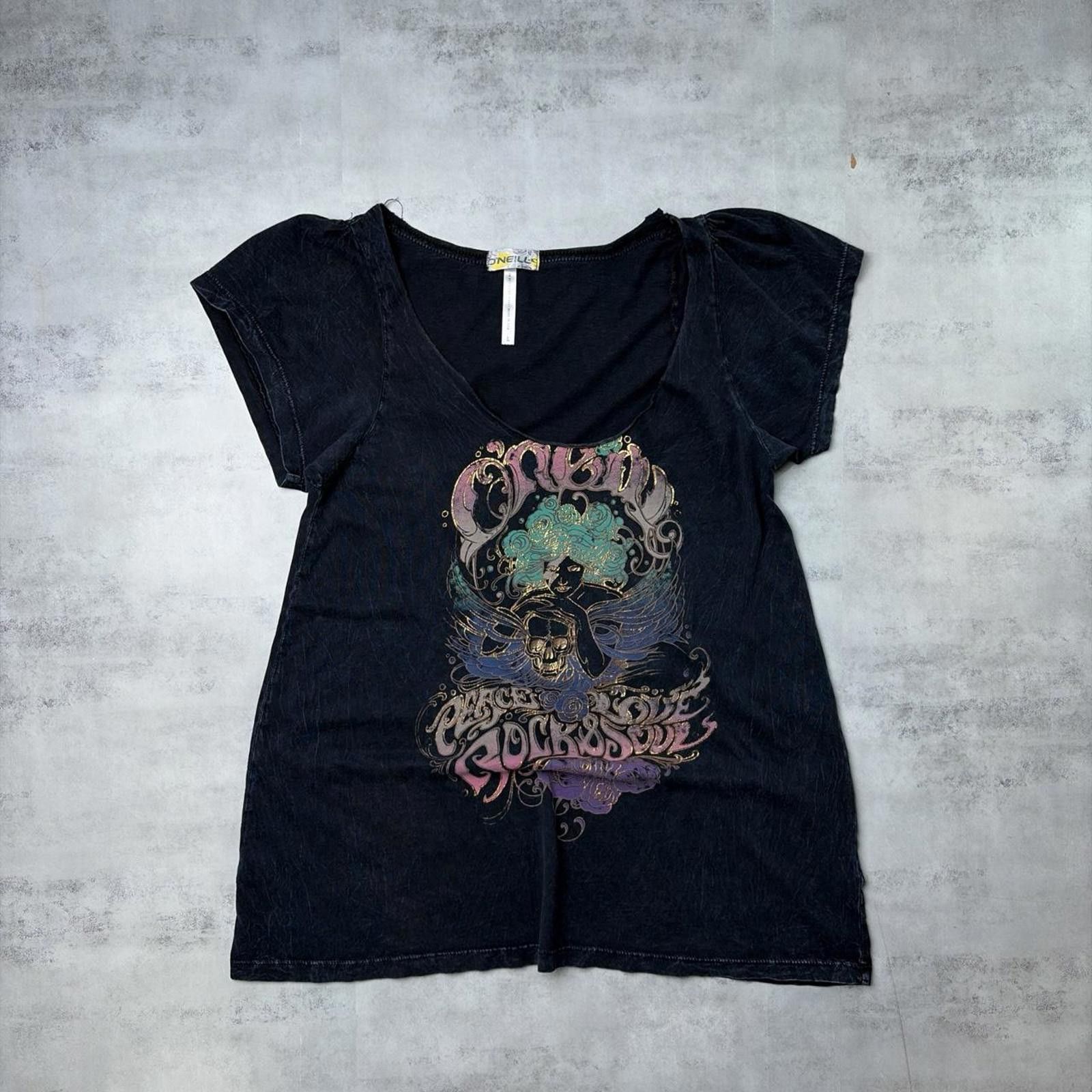 O'Neill Y2K Black O’Neill Grunge Surfwear Top Size L / US 10 / IT 46 - 1 Thumbnail