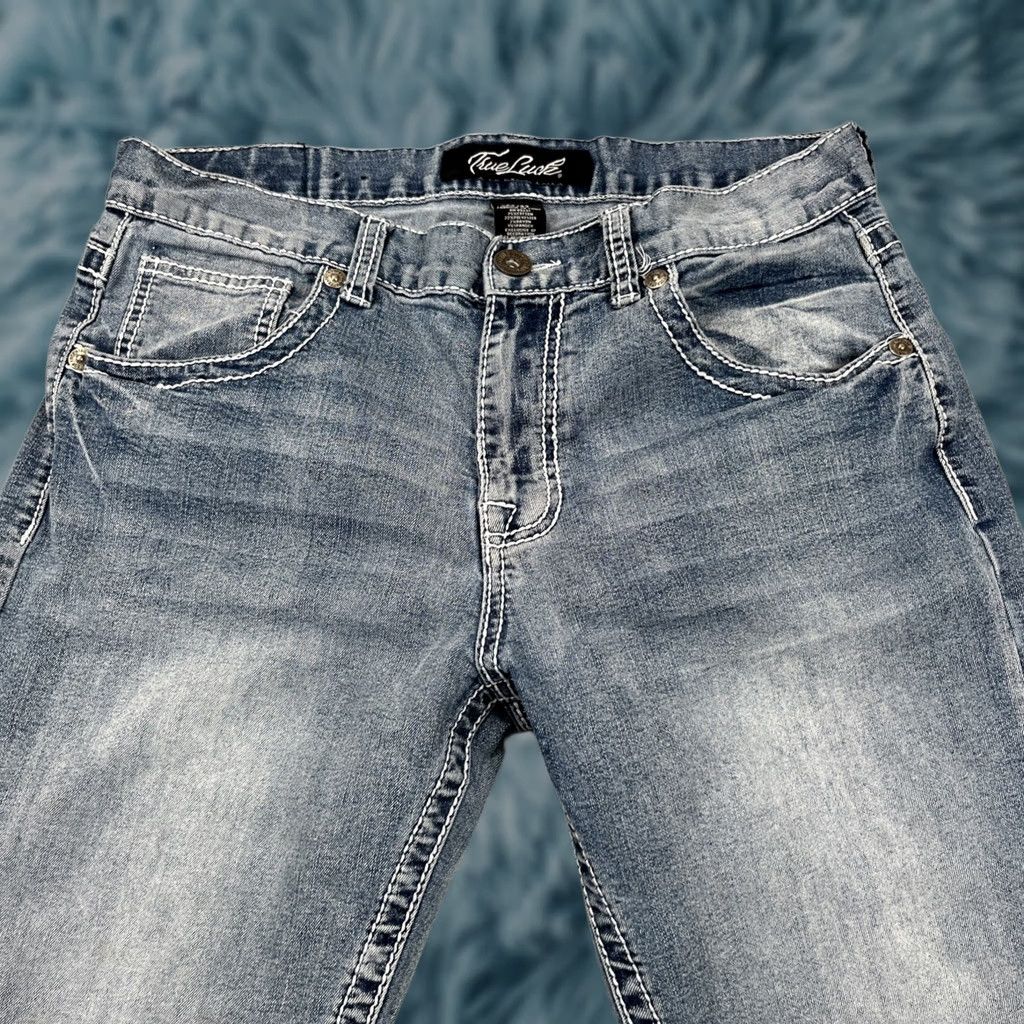 Denime True Luck Jeans Men's 34x30 Jeans Denim Denim Blue 5-Pocket Western Cowboy Straight Regular 34x30 Mens Pants Jeans Size US 34 / EU 50 - 1 Thumbnail