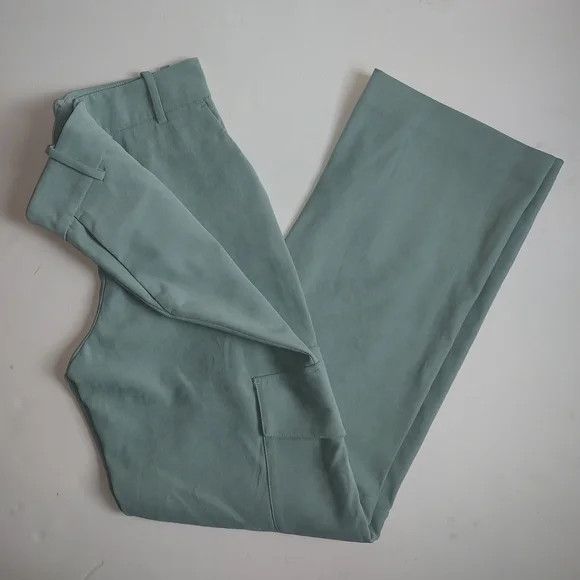 Zara Zara Soft Cargo Pants Side Pockets Mint Straight Wide XS Size 25" / US 0 / IT 36 - 4 Thumbnail
