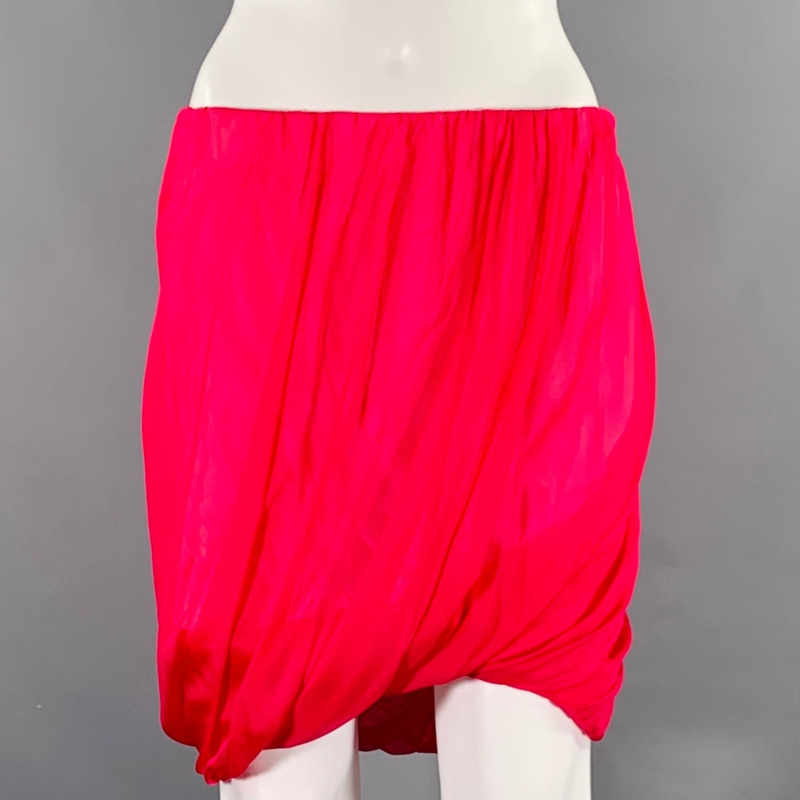 Helmut Lang HELMUT LANG Size S Pink Silk Bubble Hem Skirt Size 27" / US 4 / IT 40 - 1 Thumbnail