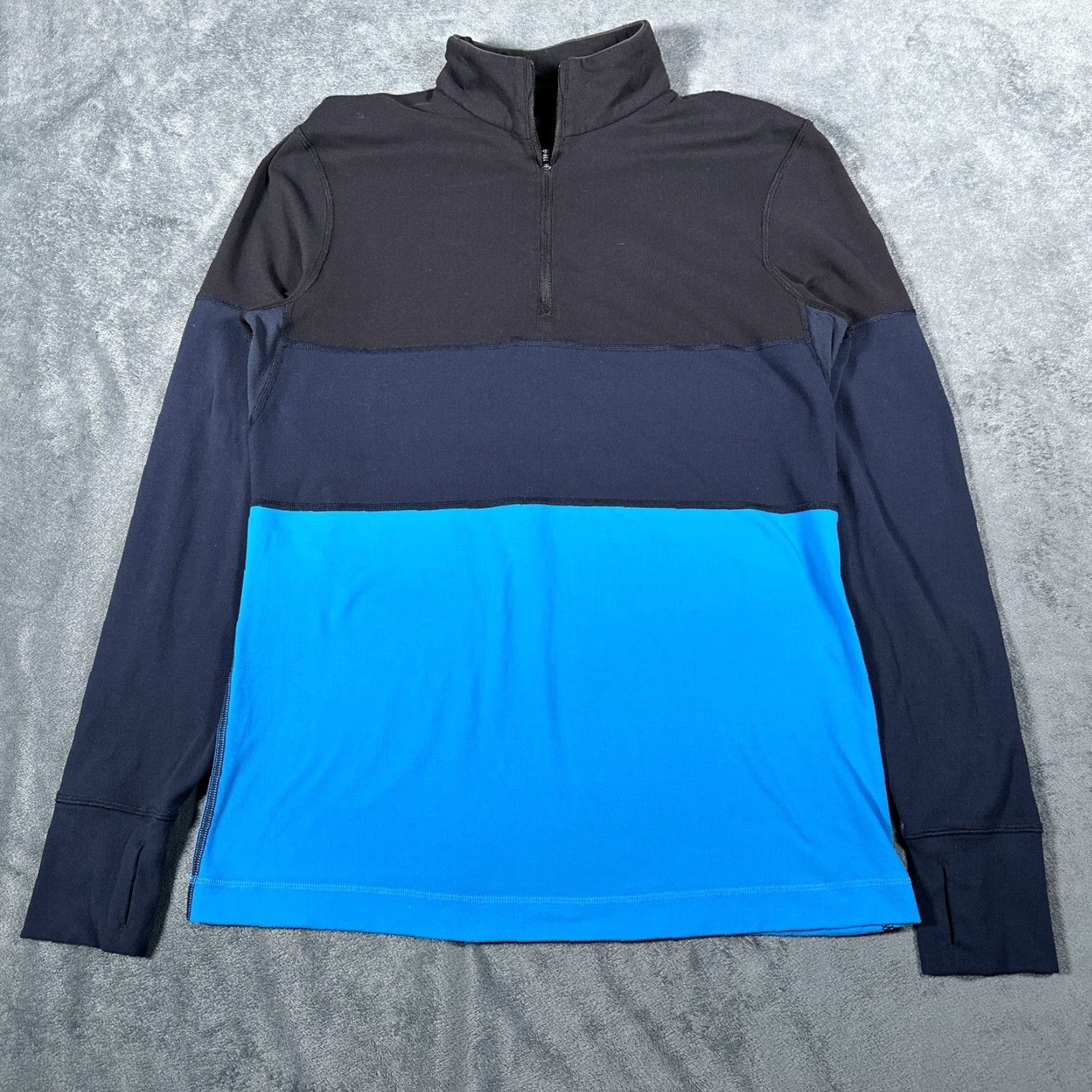 Lululemon Lululemon Velocity Quarter Zip Sweatshirt Mens Small Black Inkwell Cornflower Multicolor Rulu M3662S Size US S / EU 44-46 / 1 - 2 Thumbnail