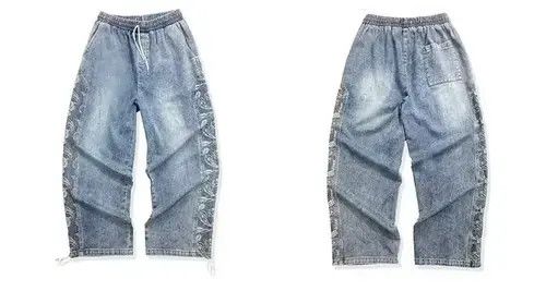 Jean Indigo Union Japan Blue Denim Side Bandana Patchwork Pants Size US 32 / EU 48 - 2 Thumbnail