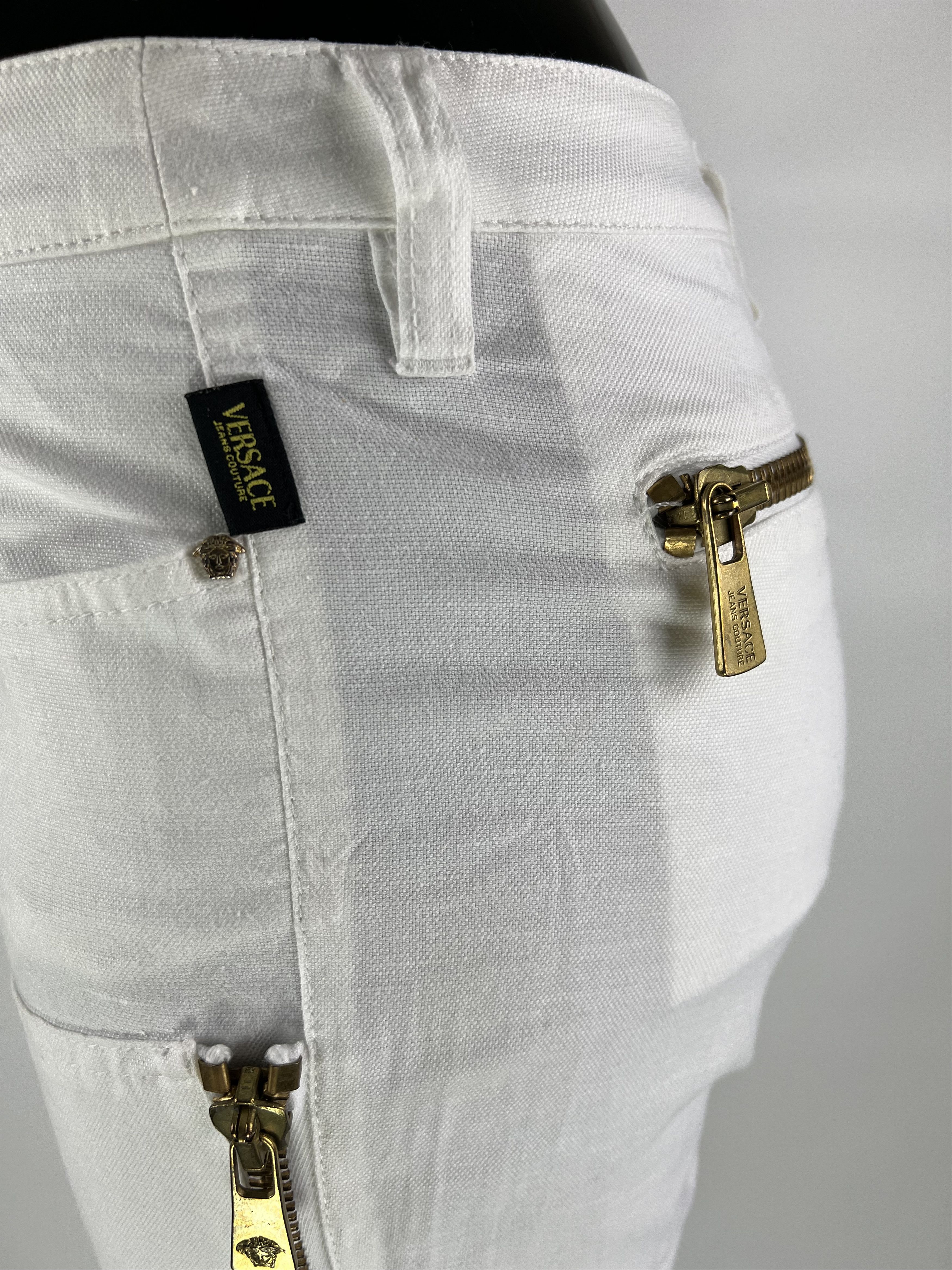 Versace Versace Jeans Couture VTG Cotton/Linen Flared Pants Size 26 Size 26" / US 2 / IT 38 - 9 Thumbnail