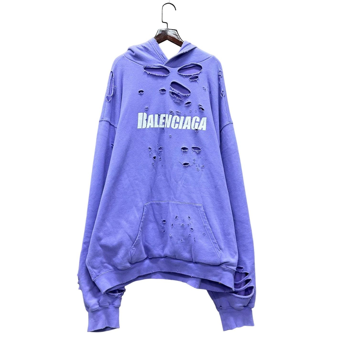 Balenciaga Balenciaga Distressed Unifit Logo Hoodie Size L Size US L / EU 52-54 / 3 - 1 Thumbnail