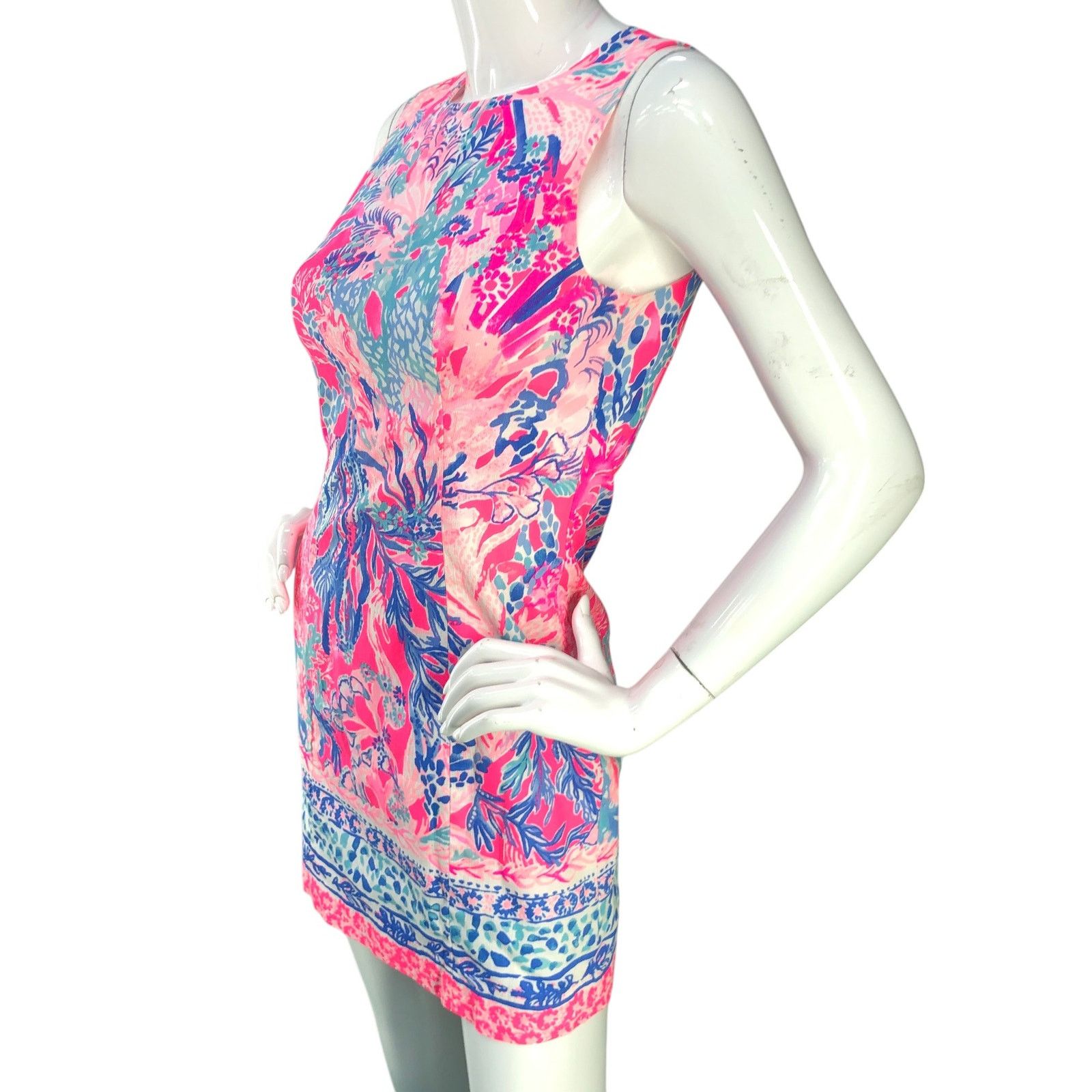 Lilly Pulitzer Lilly Pulitzer 00 Dress Mila Shift Coral Resort Sleeveless Size XXS / US 00 / IT 34 - 4 Thumbnail