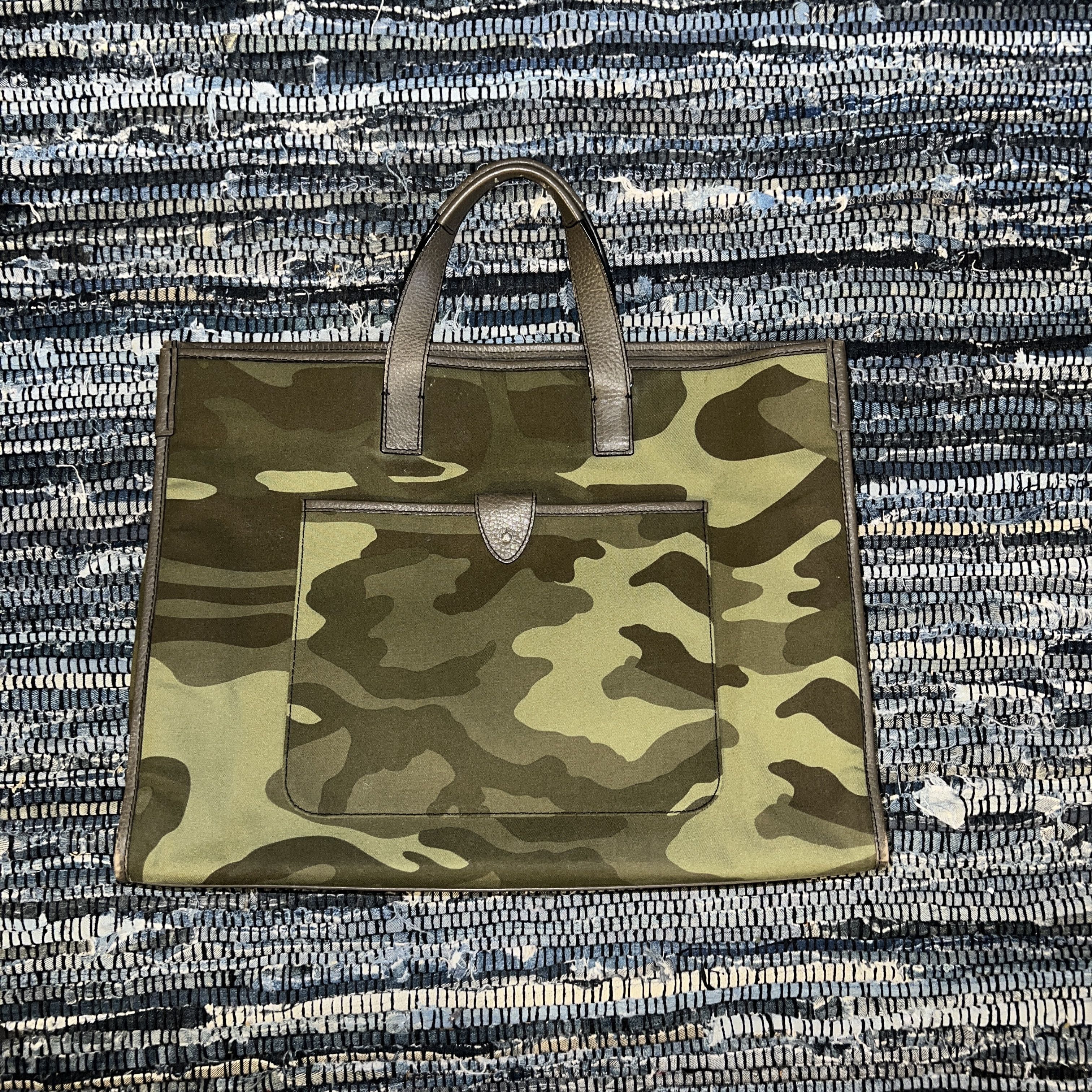 Other CONTAINER CAMOUFLAGE TWILL BRIEFCASE WITH LEATHER TRIM Size ONE SIZE - 1 Thumbnail