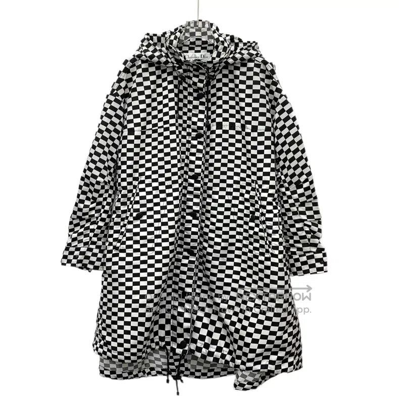 Dior Dior Black and white colour-blocked checkerboard hooded lo Size XXS / US 00 / IT 34 - 1 Thumbnail