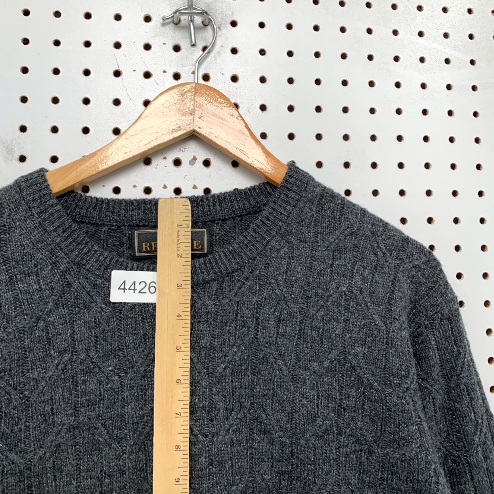 Jos. A. Bank Jos. A. Bank Reserve Wool Crewneck Pullover Sweater Mens XL Gray Cableknit Size US XL / EU 56 / 4 - 7 Thumbnail