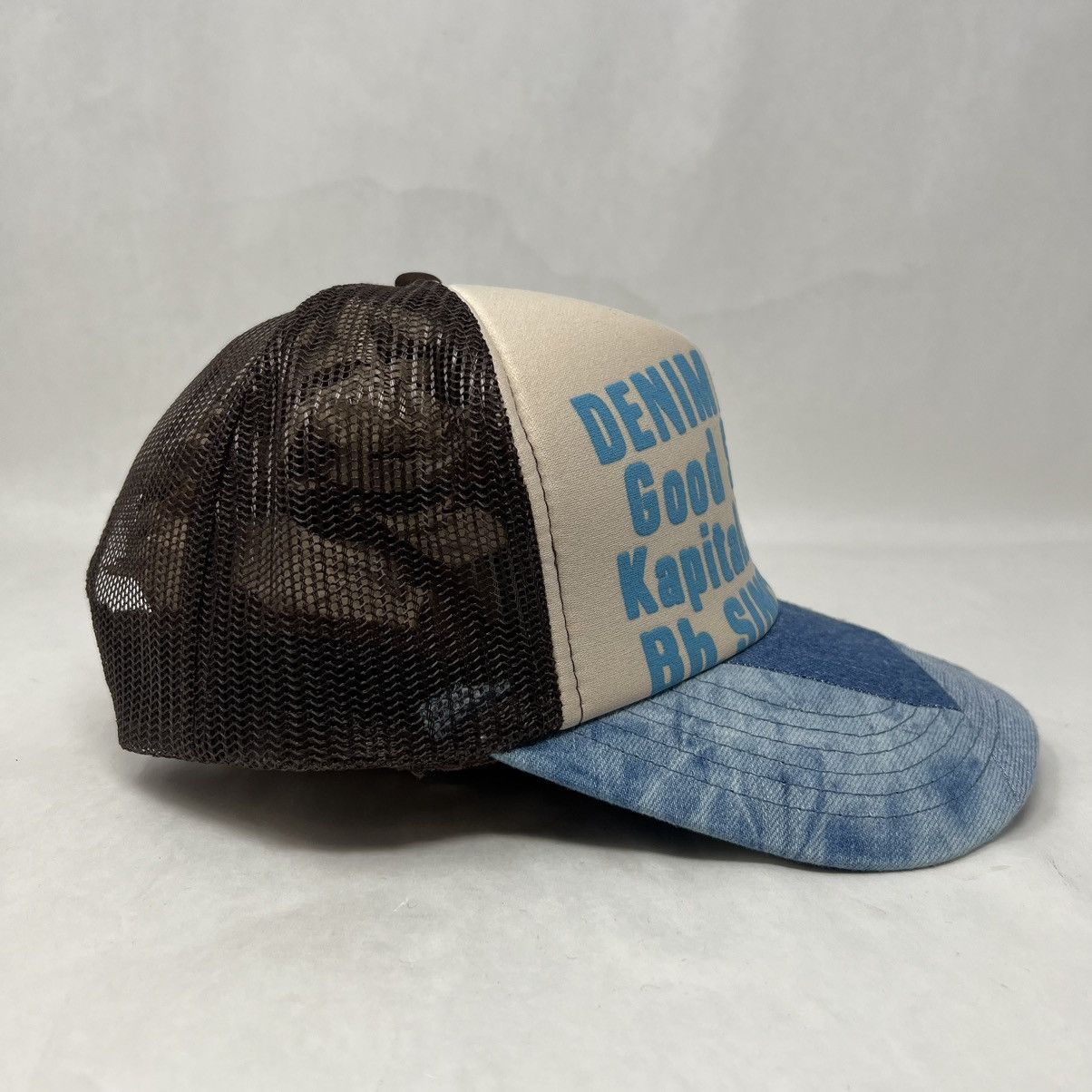 Kapital Kountry Kapital Denim Repair Reconstruct Trucker Hat Ecru Brown Size ONE SIZE - 2 Thumbnail