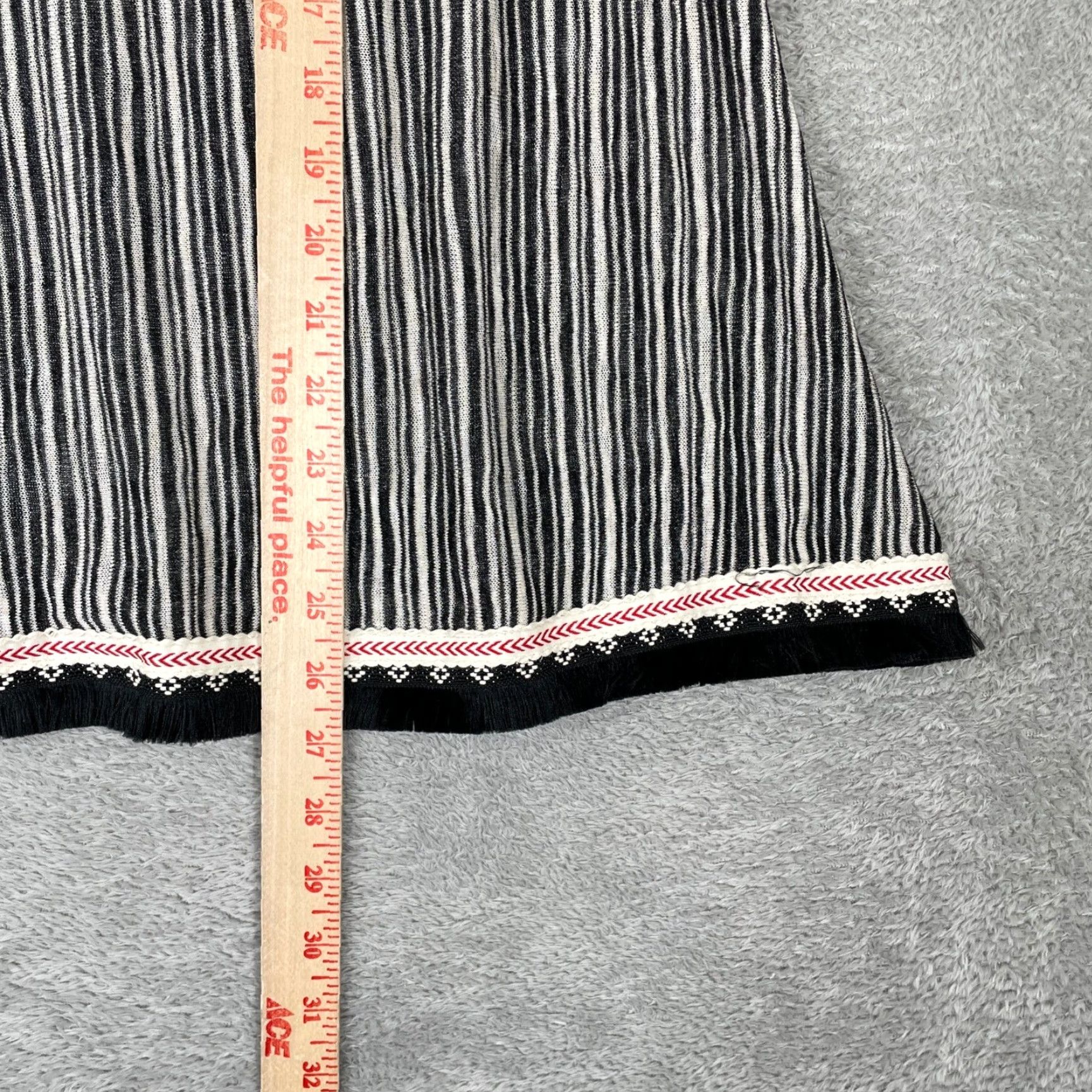 Vintage W5 Tank Top Womens Large Black White Striped Fringe Hem Boho Sleeveless Knit Size L / US 10 / IT 46 - 6 Thumbnail