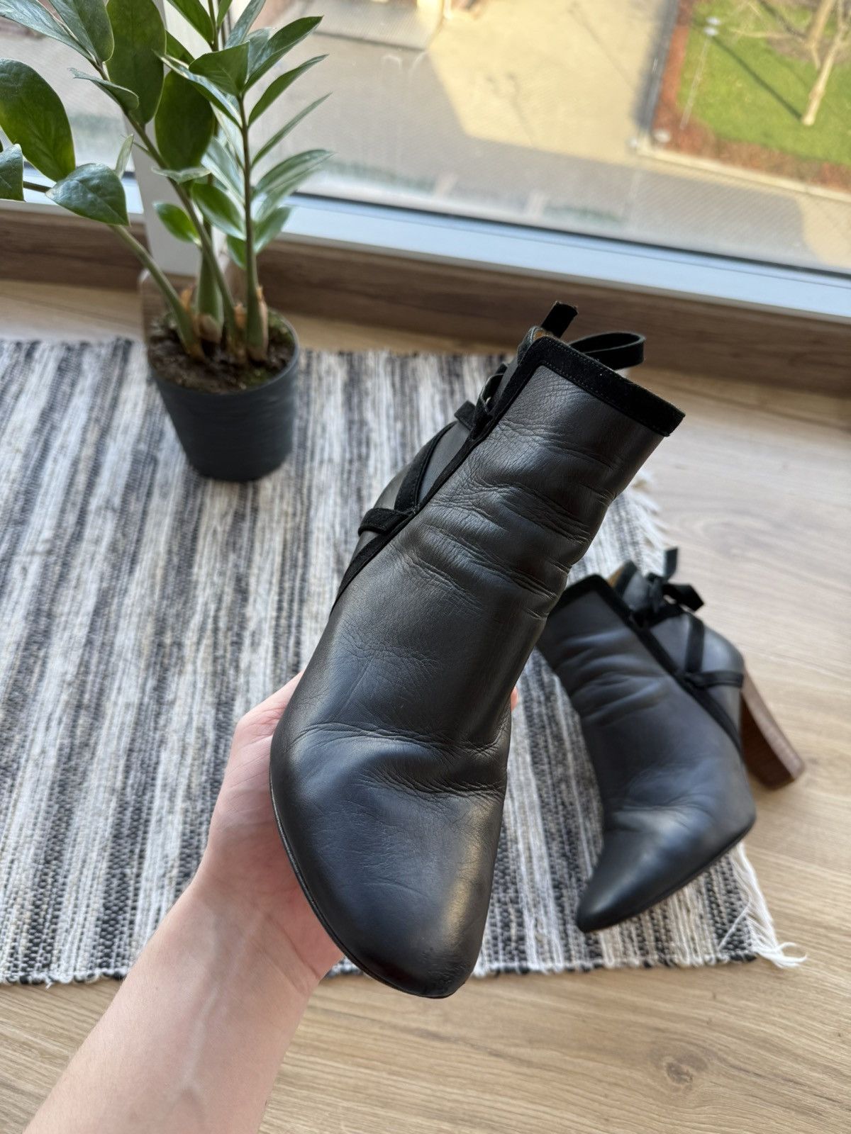 Sezane SEZANE BOOTS WOMENS SLIPON BLOCK HELL LEATHER BOOTIES CASUAL Size US 8 / IT 38 - 7 Thumbnail