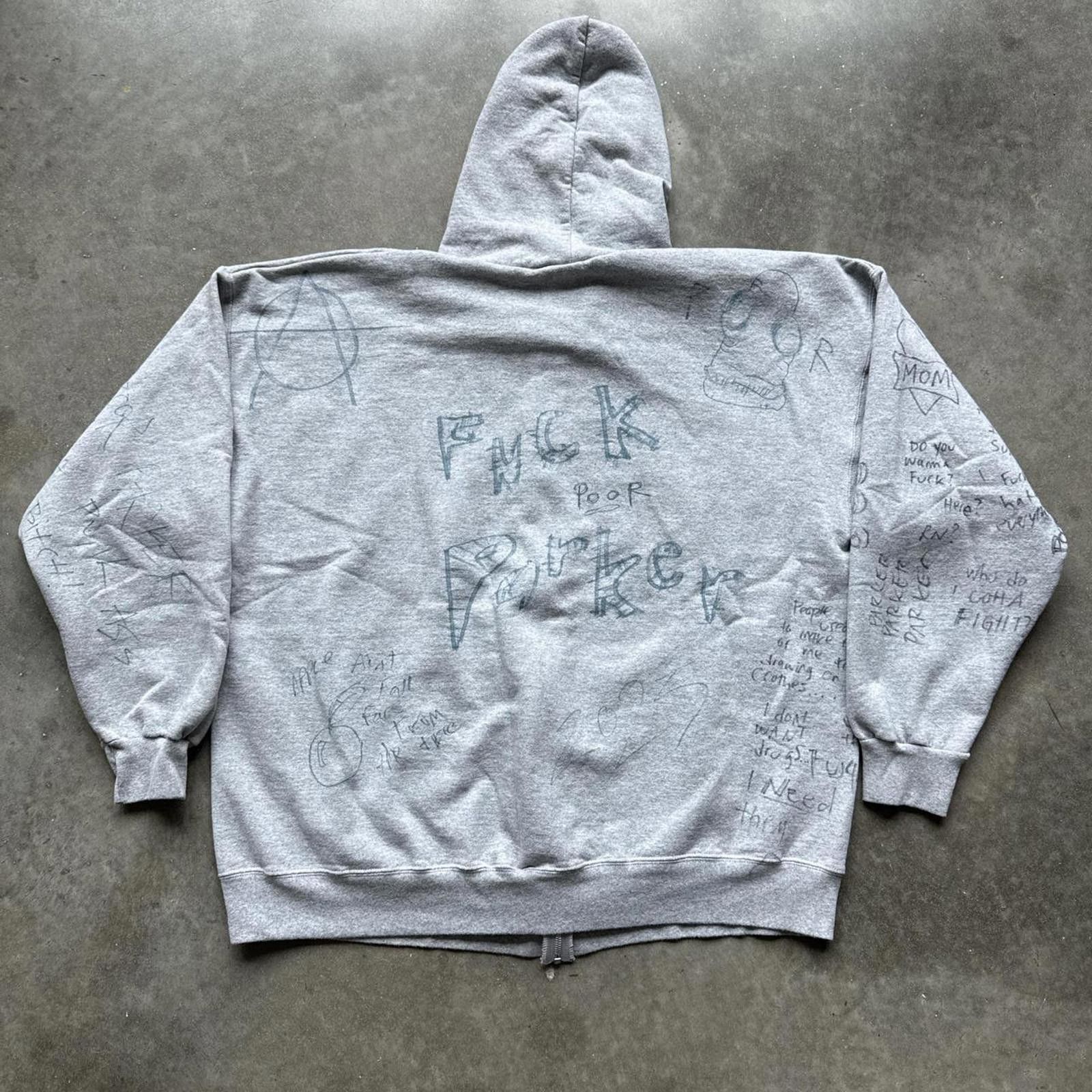 Packer Shoes Poor Parker Hoodie Jacket With Hand Written Graffiti Design Size US XL / EU 56 / 4 - 8 Thumbnail