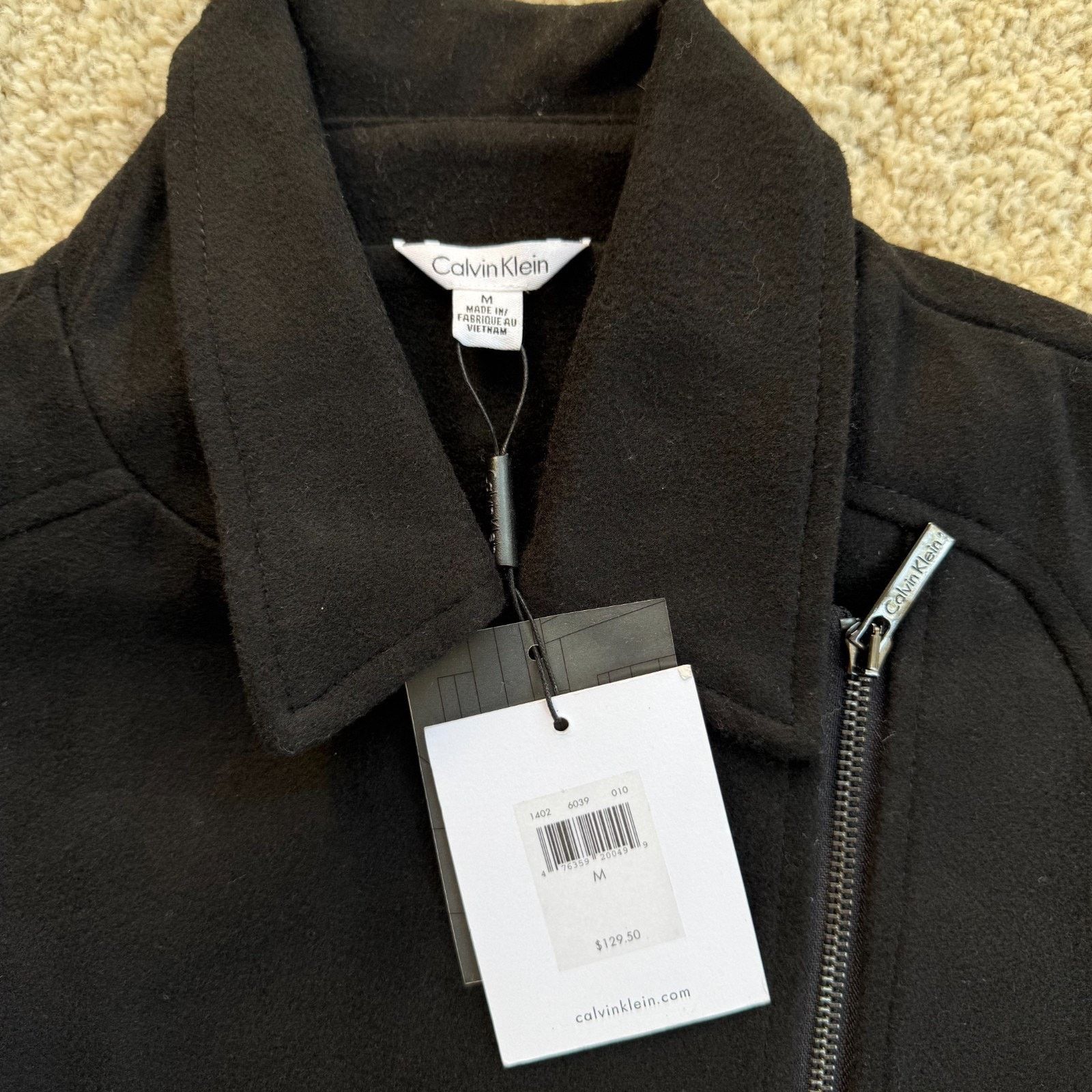 Calvin Klein Calvin Klein Wool Blend Moto Vest Womens M Slim Black Size US M / EU 48-50 / 2 - 5 Thumbnail