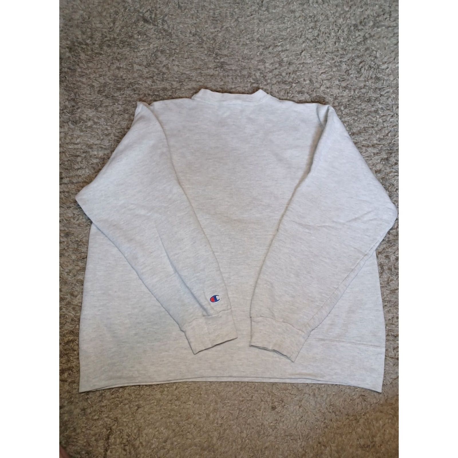 Champion VINTAGE Champion Sweatshirt Crewneck Gray Embroidered Spellout XL Men 90s 80s reverse weave Size US XL / EU 56 / 4 - 4 Thumbnail