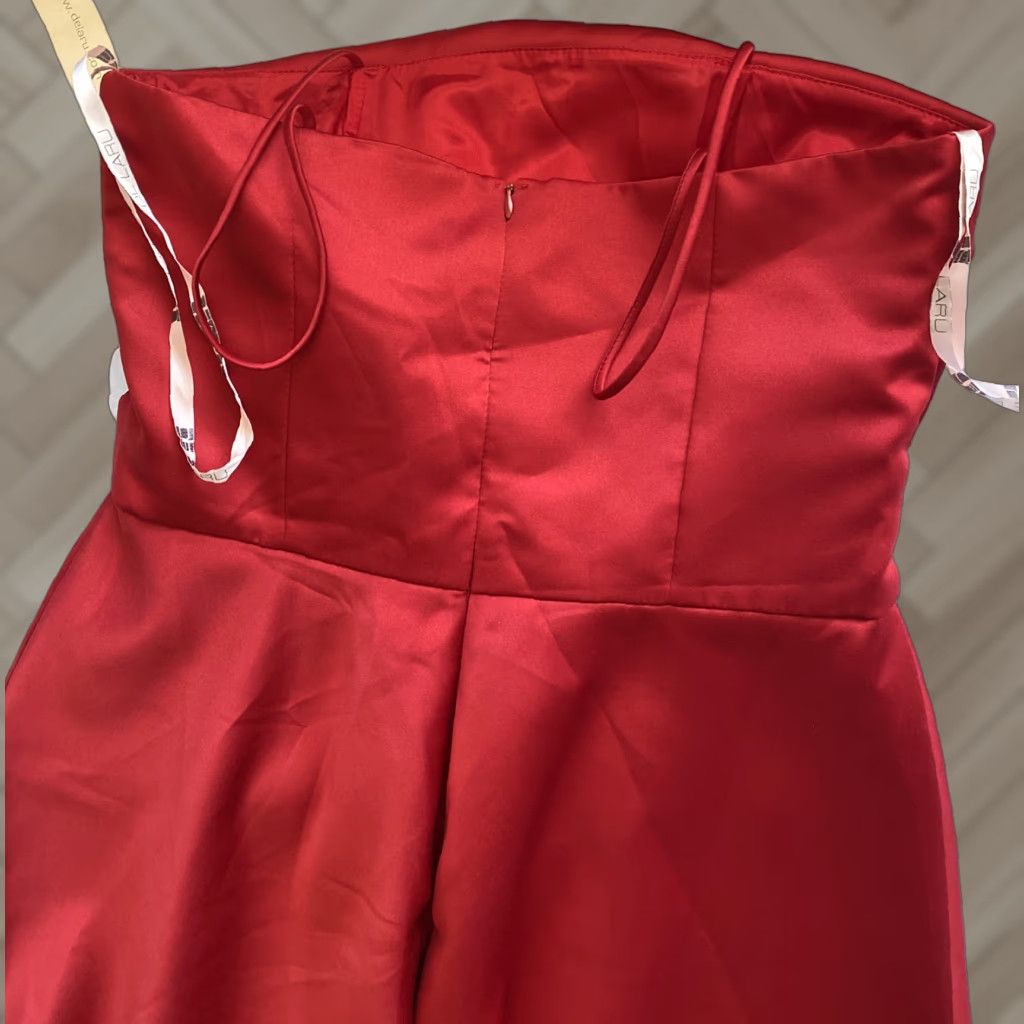Vintage DeLaru by Sheila Yen Dress Sz 7/8 Red Long Formal Bridesmaid Prom / 21-29 Size ONE SIZE - 1 Thumbnail