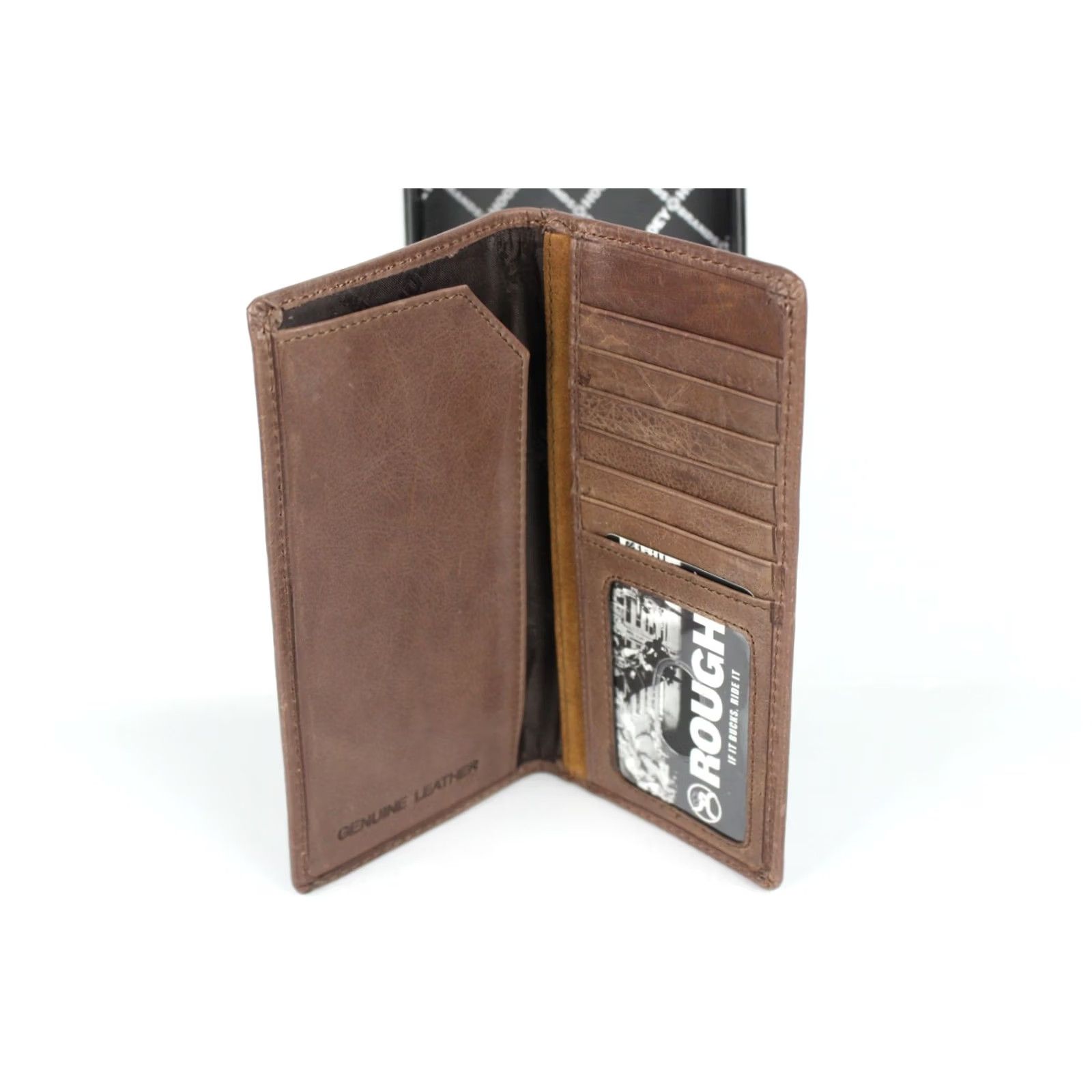 Vintage VINTAGE Hooey Wallet Men Brown Leather Roughout Rodeo Double Welt Edge Rivet Logo Wallet Size ONE SIZE - 2 Thumbnail