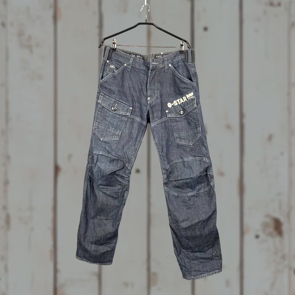 G-Star G-Star Jeans Main Street Mens Cargo Denim Cotton Straight Leg Blue 41in Waist 32in Inseam Belt Loop Regular Fit 33 Medium Wash Vintage No Size US 33 - 1 Thumbnail