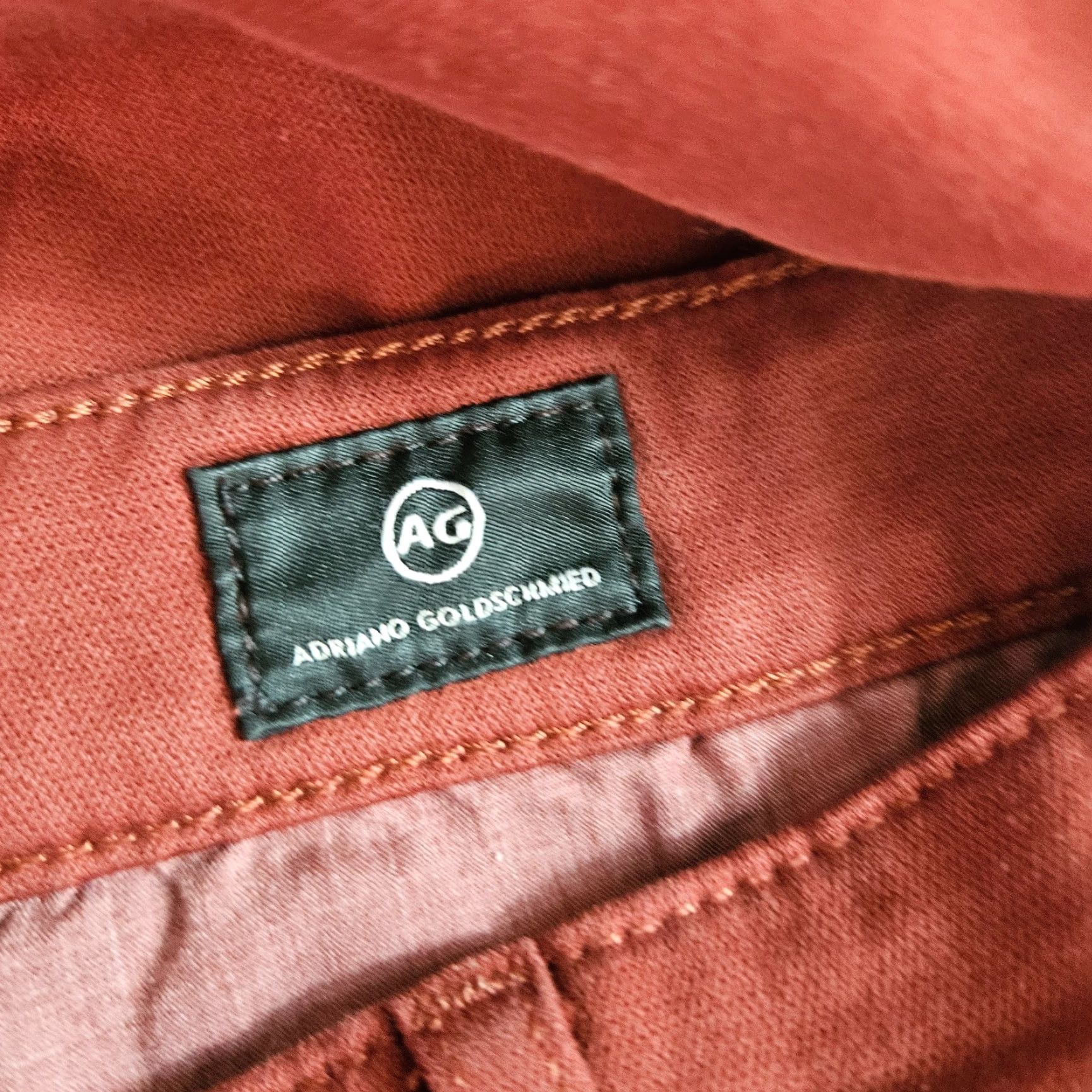 Rusty AG Adriano Goldschmied Caden Tailored Trouser Womens 27 Rust Red Mid Rise Pants Cropped Inseam 26.5"} Size 27" / US 4 / IT 40 - 8 Thumbnail