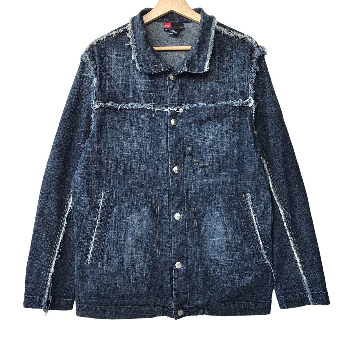 Diesel × Vintage Diesel Y2K Distressed Processed Stretchable Denim Jacket Size US M / EU 48-50 / 2 - 1 Thumbnail