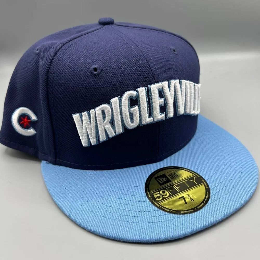 New Era Chicago Cubs Hat Men 7 3/8 Blue Wrigleyville Fitted Cap Size ONE SIZE - 2 Thumbnail