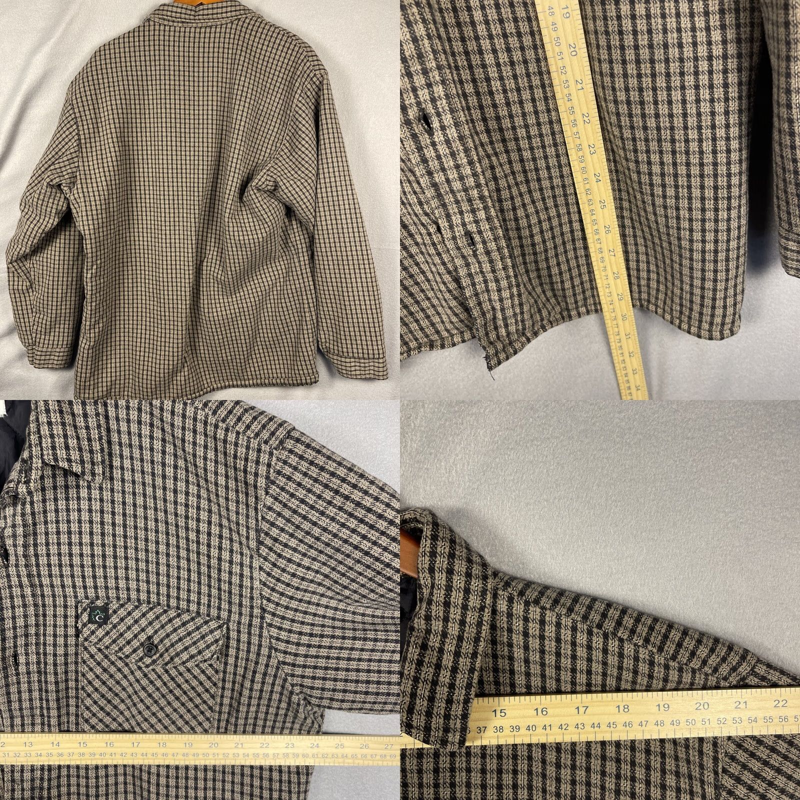 Vintage VINTAGE Codet Shacket Plaid Quilted Lining Pockets Workwear XL Gray Men Size US XL / EU 56 / 4 - 8 Thumbnail