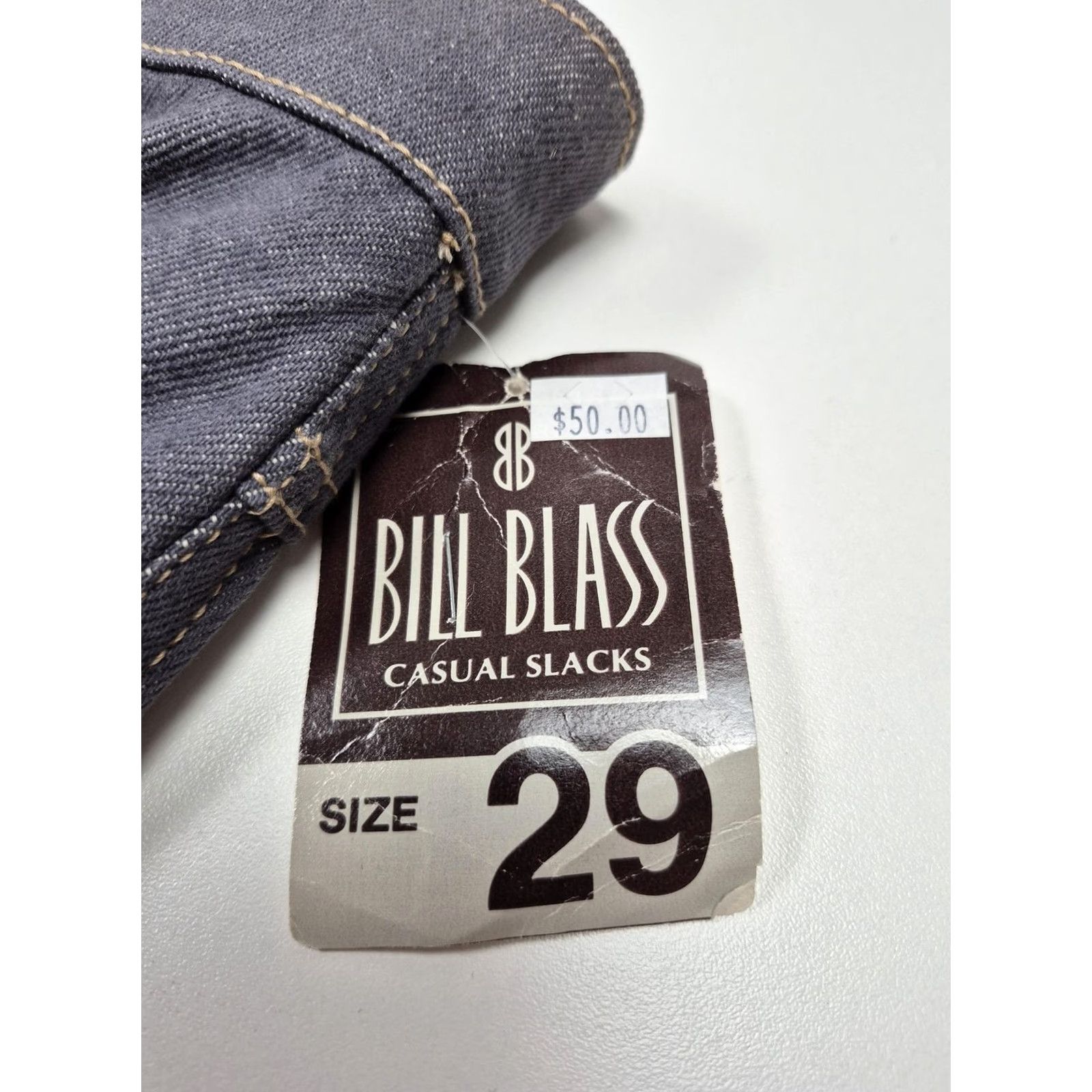 Bill Blass VTG Bill Blass Jeans Mens 29x35 Blue Straight Leg Denim Casual Slacks USA NWT Size US 29 - 3 Thumbnail