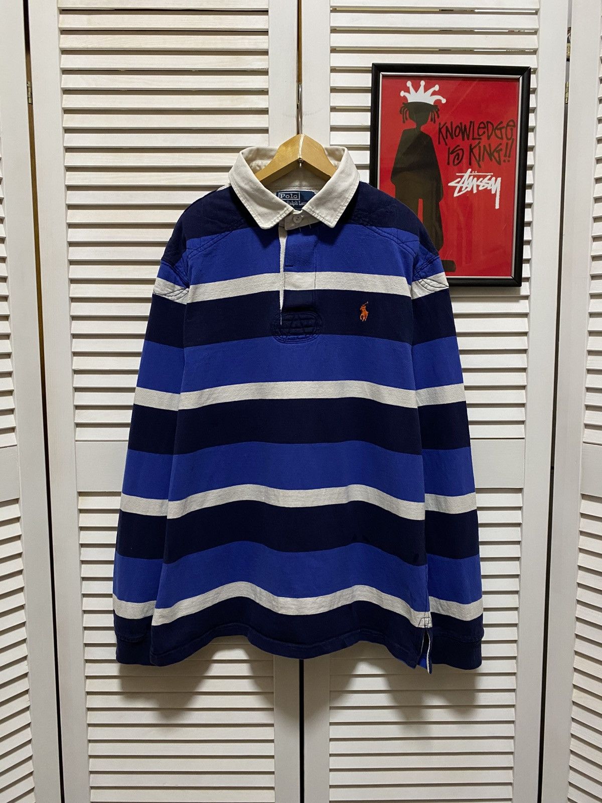 Polo Ralph Lauren Vintage Polo Ralph Lauren T Shirt Long Sleeve Rugby Striped Size US L / EU 52-54 / 3 - 1 Thumbnail