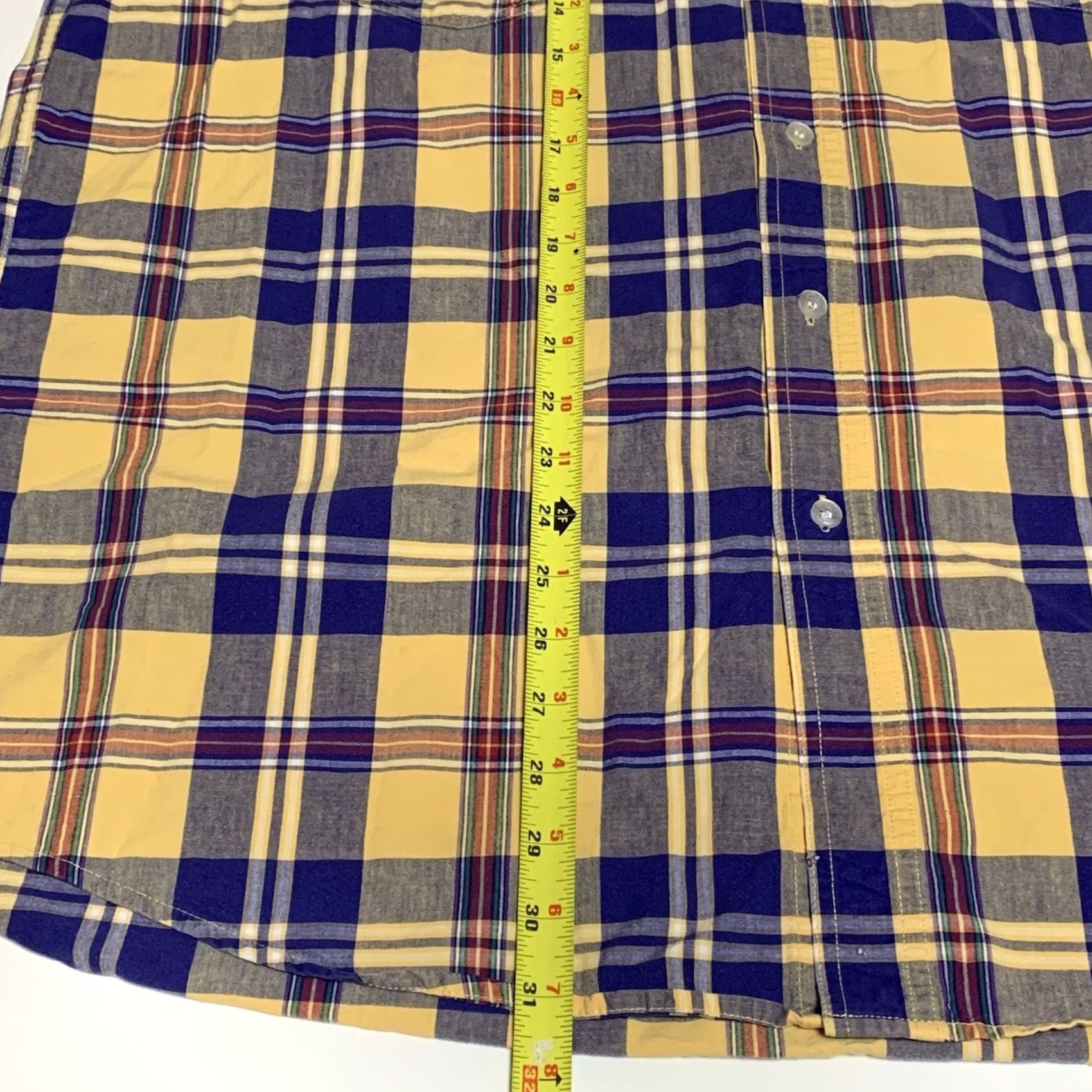 Roper ROPER Shirt Button Front Short Sleeve Plaid XL Men Blue Yellow Multicolor Regular Fit Casual Western CowboyMens Size US XL / EU 56 / 4 - 5 Thumbnail