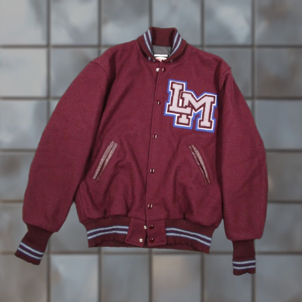 Vintage Vintage Neff Jacket Mens Medium Red Wool Snap Front LM Varsity Letterman Size US M / EU 48-50 / 2 - 1 Thumbnail