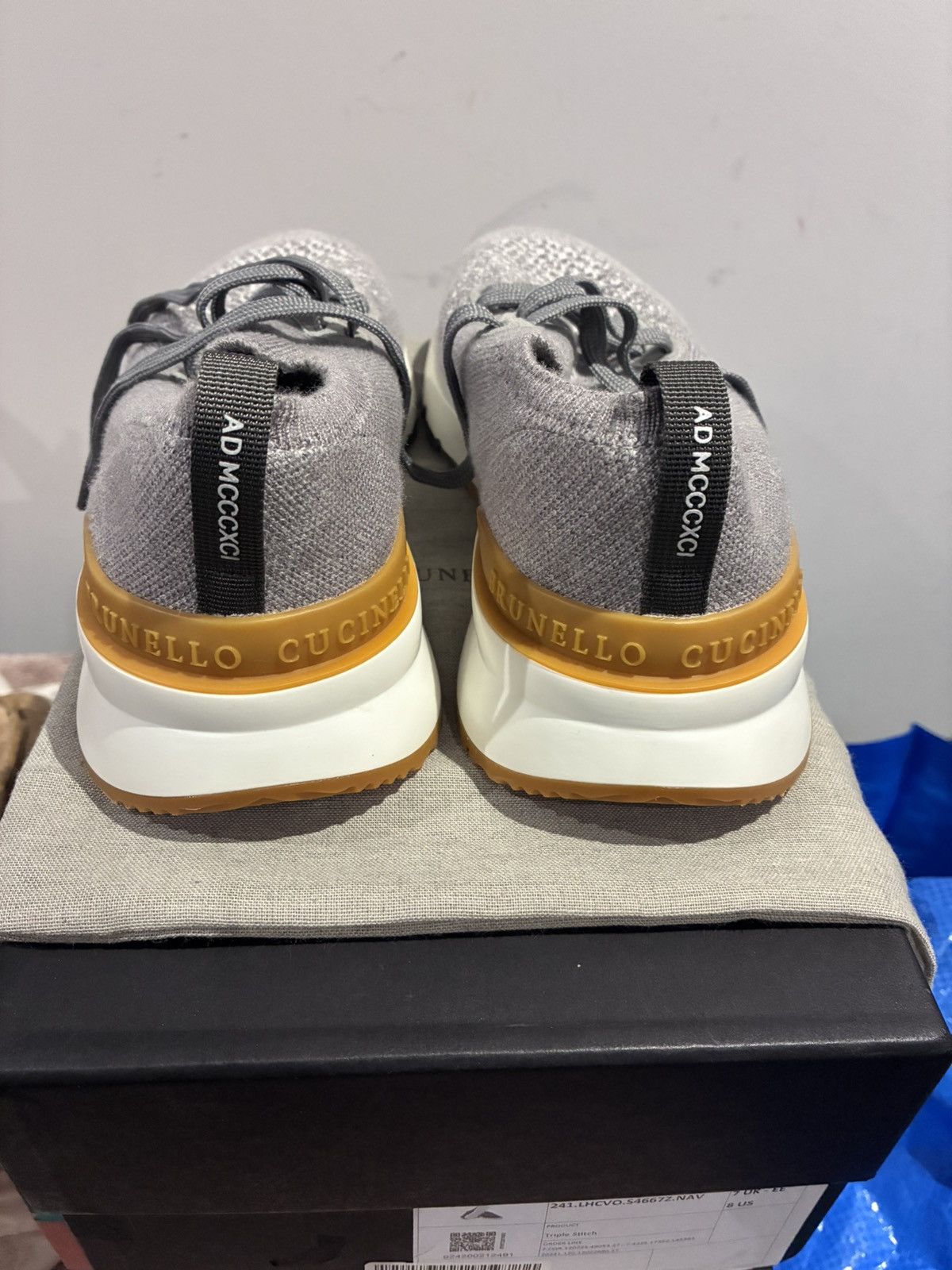 Brunello Cucinelli Brunello Cucinelli grey knit trainer size uk 11 eu 45 Size US 12 / EU 45 - 5 Thumbnail