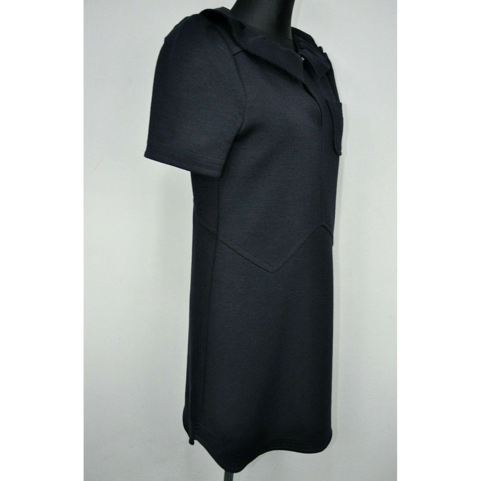 Marc by Marc Jacobs Marc by Marc Jacobs Wool Black Dress S Womens A-Line Knee Length 100% Wool 100% Genuine Black Short Sleeve Round Neck Vintage No Size S / US 4 / IT 40 - 4 Thumbnail
