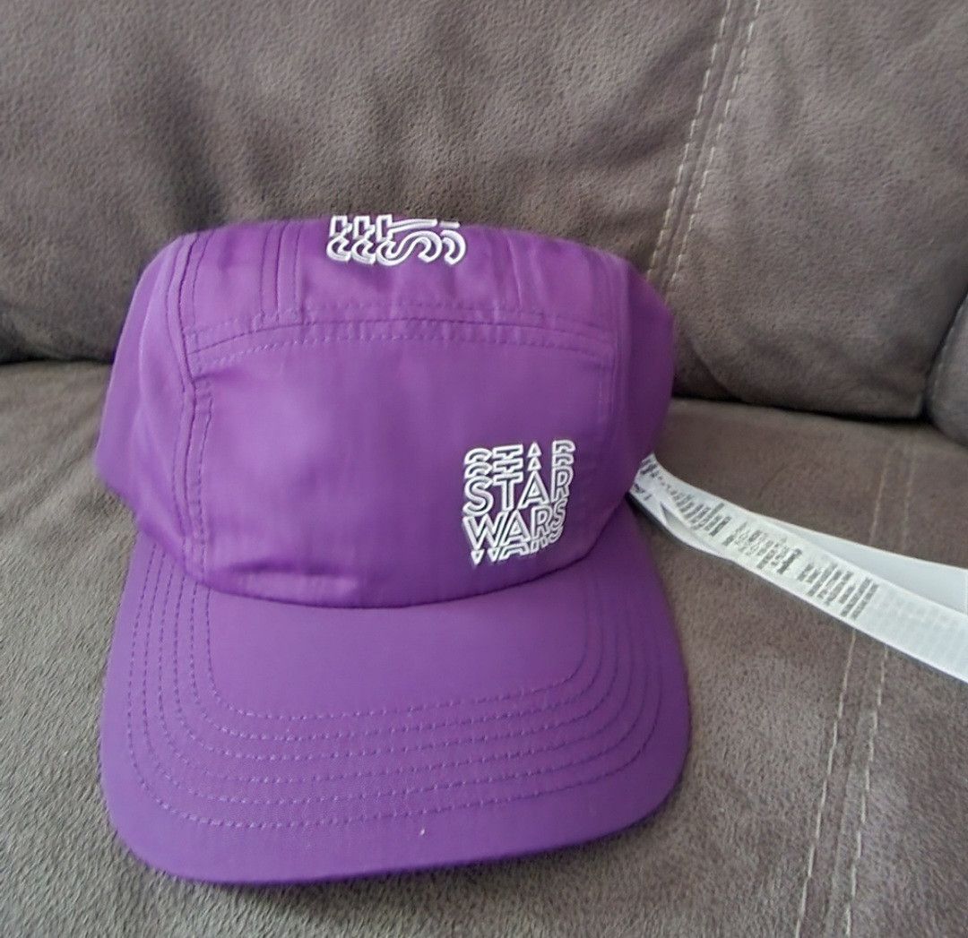 Star Wars NWT Disney Star Wars Purple Logo 5 Panel Hat Cap 58CM Size ONE SIZE - 1 Thumbnail