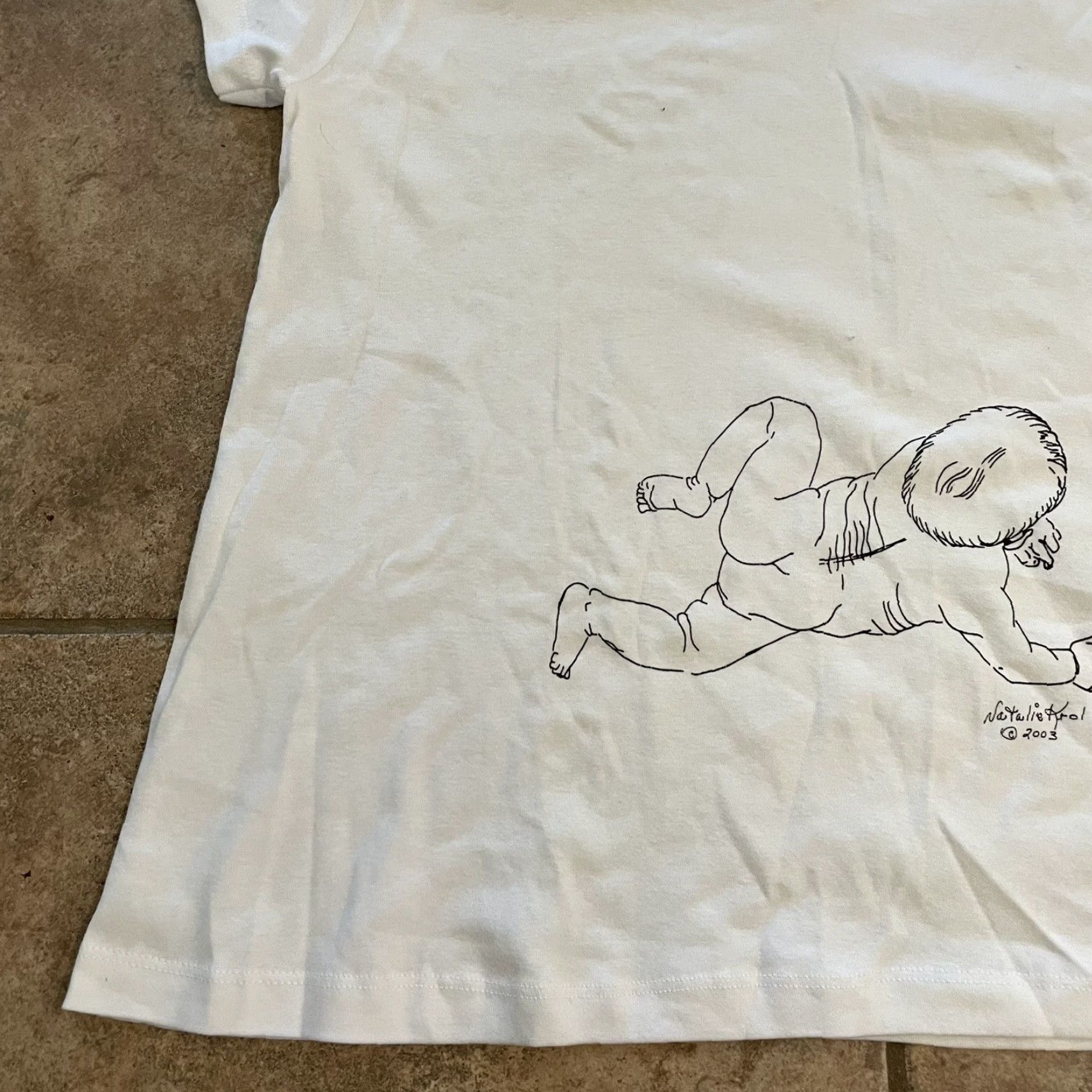 Vintage Natalie Krol White V-Neck Graphic Tee Womens L White V-Neck T-Shirt Size L / US 10 / IT 46 - 3 Thumbnail