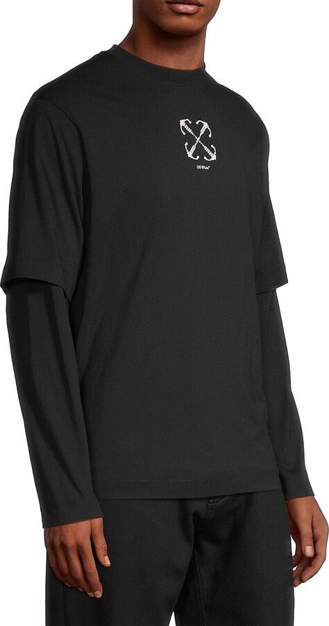 Off-White Double Layer Black Embellished Arrows Long Sleeve T-Shirt Size US M / EU 48-50 / 2 - 4 Thumbnail