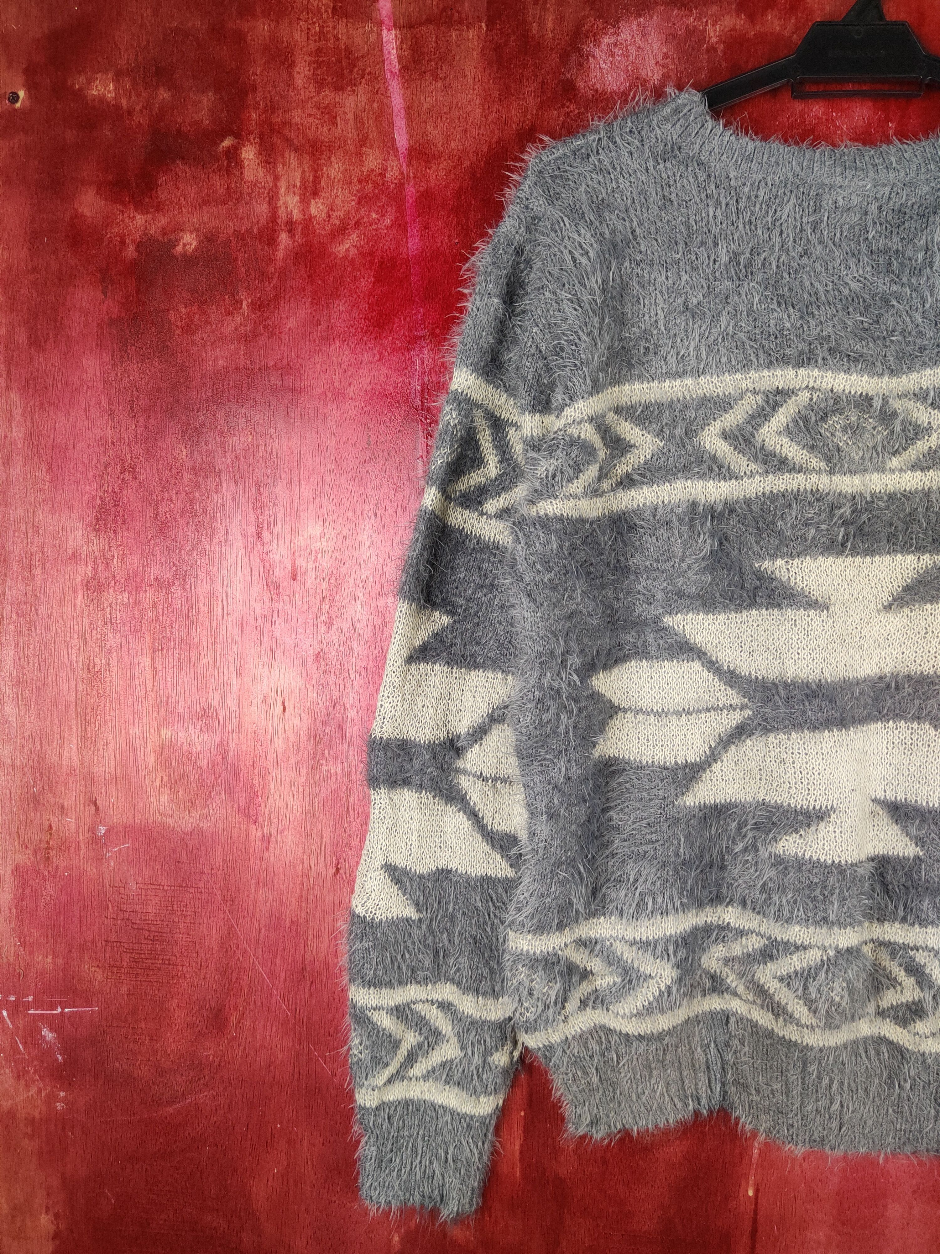 Japanese Brand Revo Dark Gray Shag Shaggy Fur Mohair Knitwear #S1957 Size US M / EU 48-50 / 2 - 8 Thumbnail