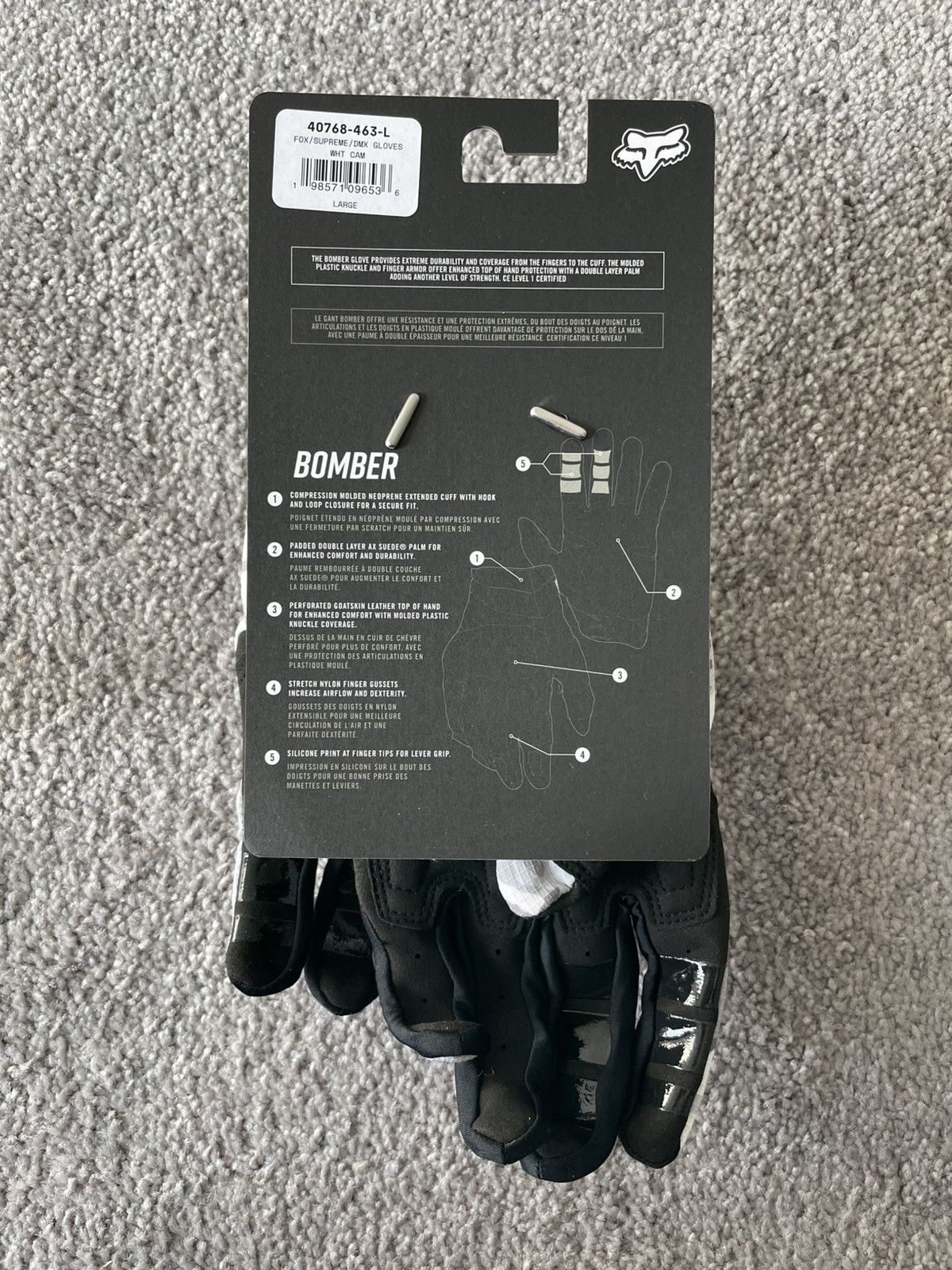 Fox Racing × Supreme Supreme x Fox Racing DMX Gloves Size ONE SIZE - 5 Thumbnail