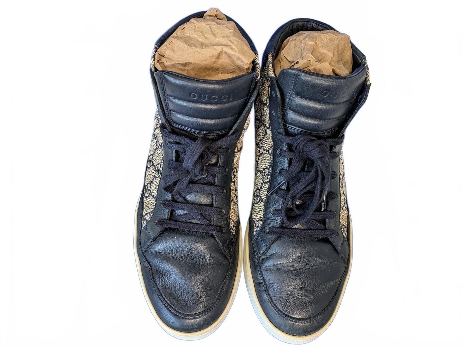 Gucci Gucci GG Supreme Men High-Top Sneakers Italy Blue Canvas 7 Size US 7 / EU 40 - 5 Thumbnail