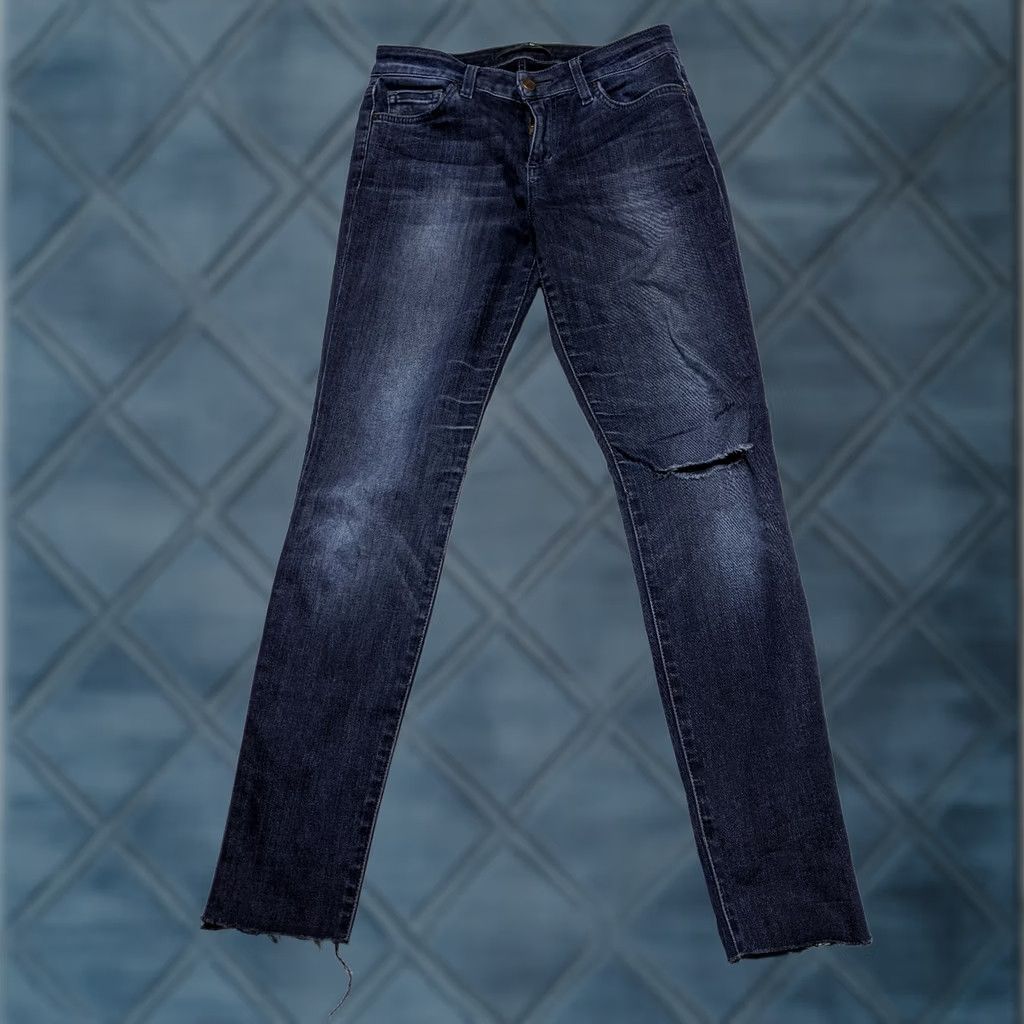 Vintage Joes Alessia Mid Rise Skinny Womens Size 27 (4) Blue Jean Destroyed Black Weft Denim Shirt? Size 29" - 1 Thumbnail