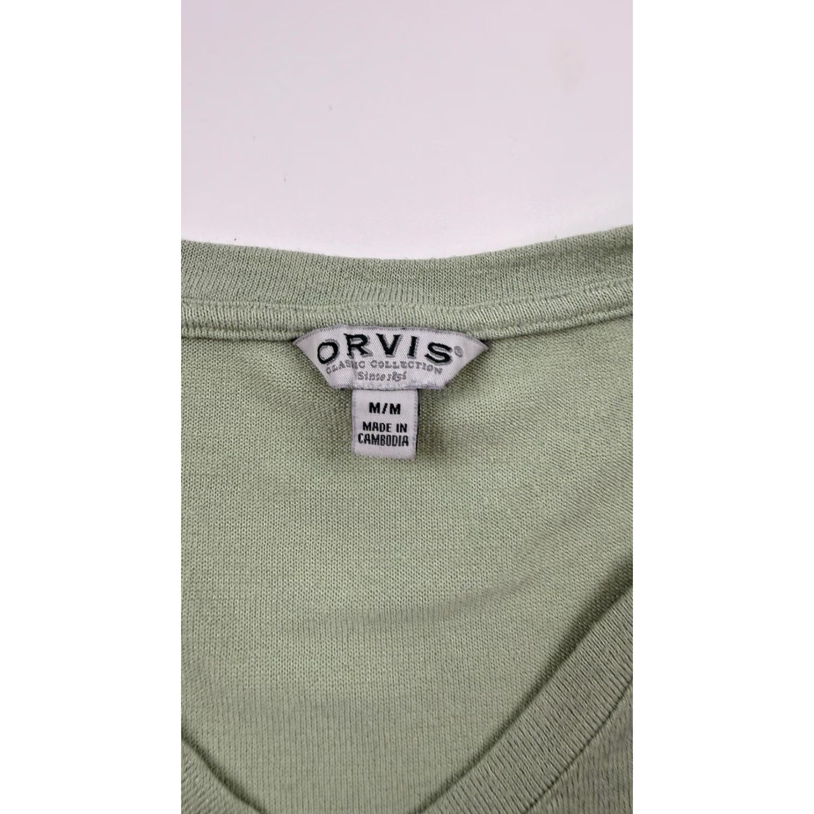 Orvis Orvis Shirt Womens Medium Sage Green V-Neck Short Sleeve Stretch Casual Soft Size M / US 6-8 / IT 42-44 - 4 Thumbnail