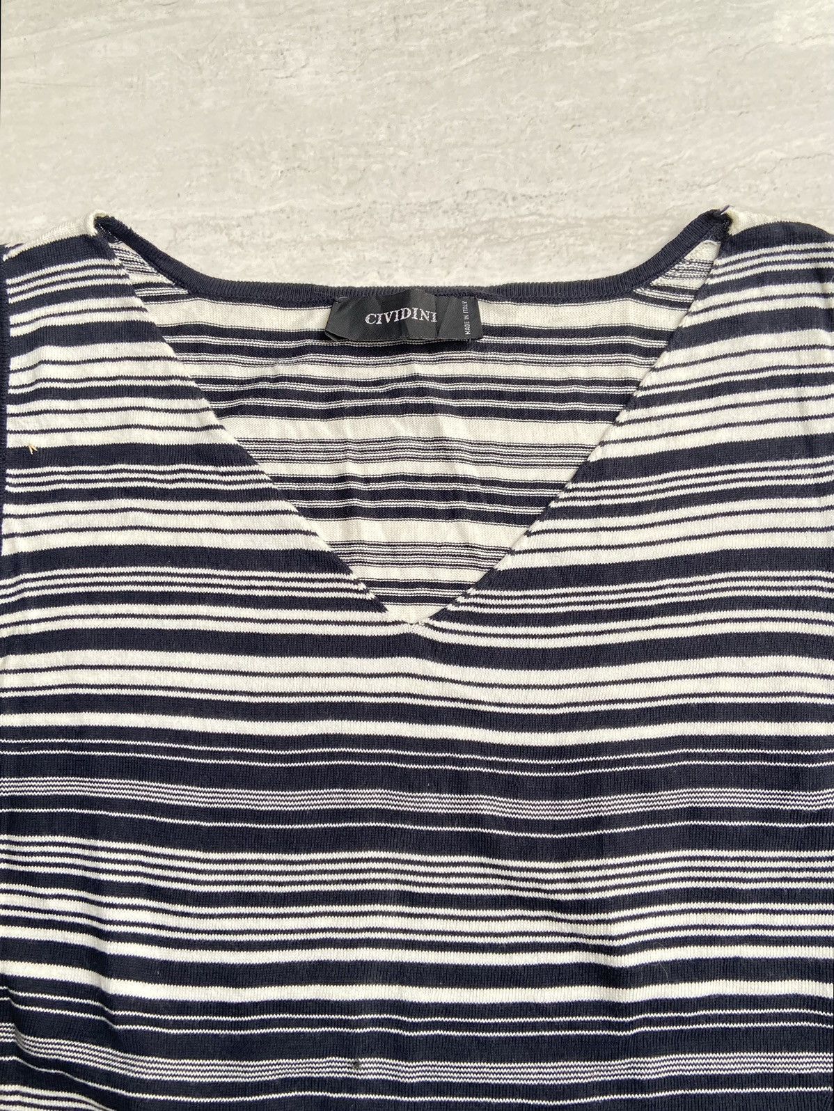 Designer CIVIDINI Striped Sleeveless T-shirt Size US XS / EU 42 / 0 - 4 Thumbnail
