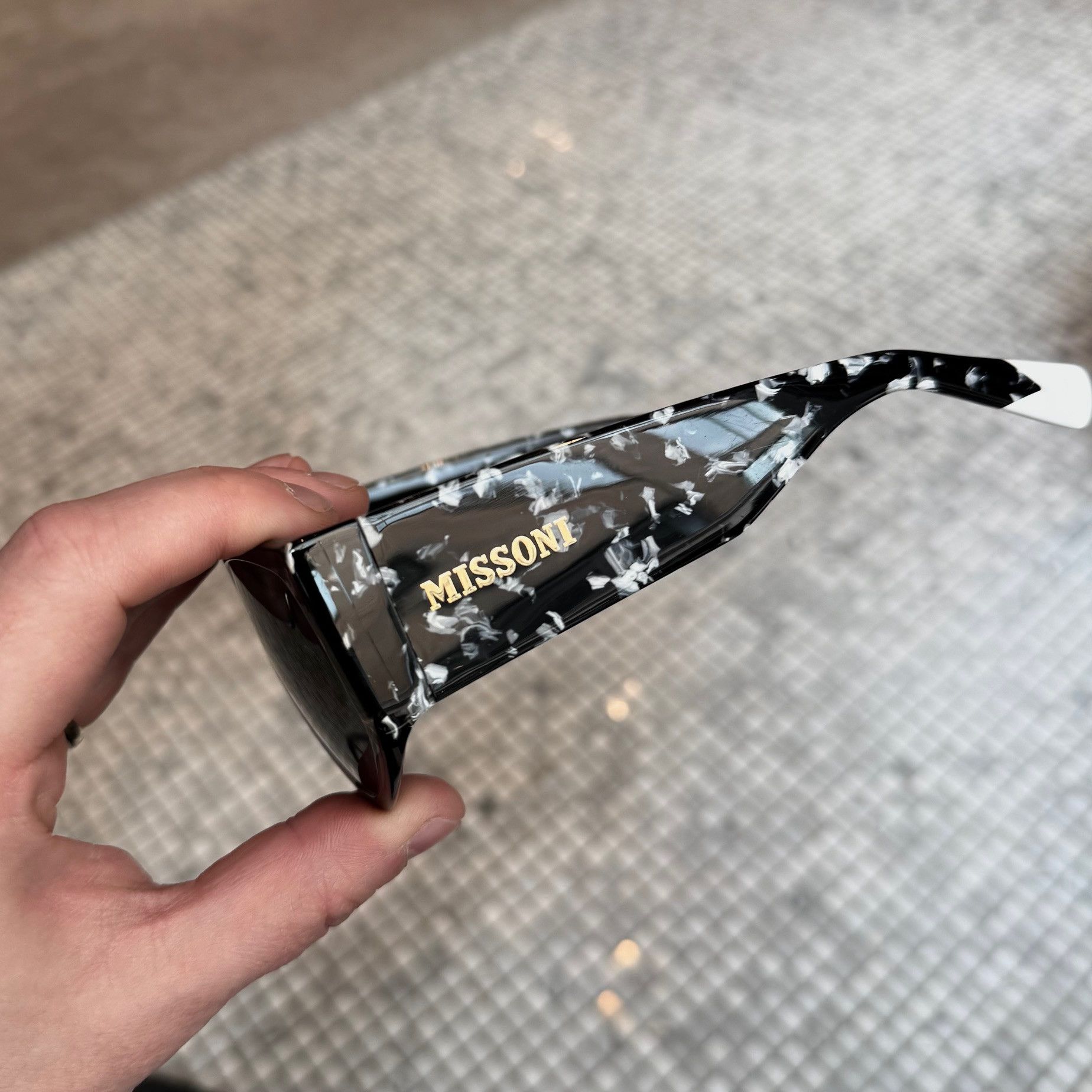 Missoni Missoni MIS 0165 Black White Marble Oversized Sunglasses Size ONE SIZE - 8 Thumbnail