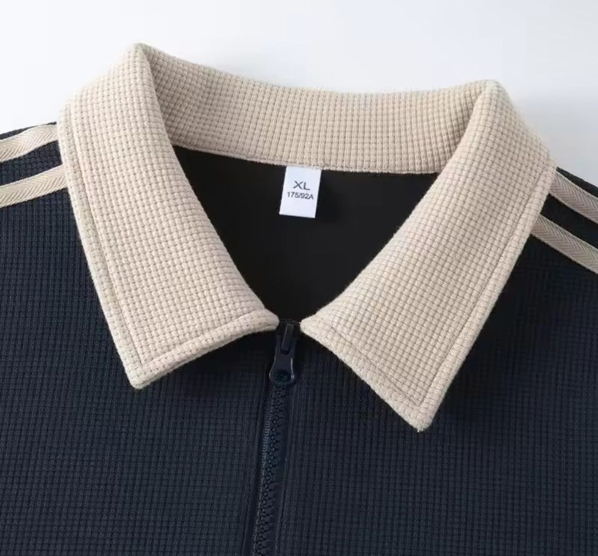 Other Trendy Striped Dark Blue Sweatshirt Polo Long Sleeve T-Shirt Size US XXL / EU 58 / 5 - 2 Thumbnail