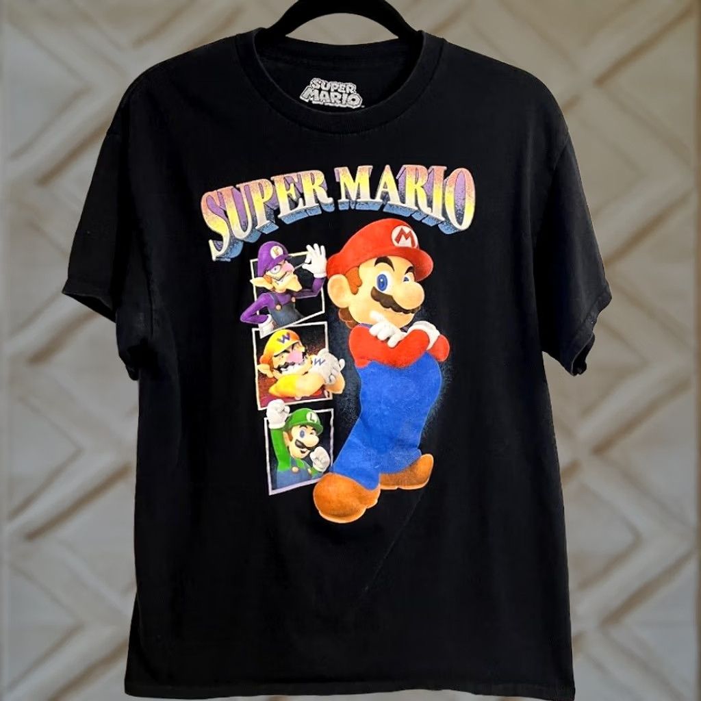 Nintendo Nintendo Super Mario Bros. Character Graphic T-Shirt Men M Black Retro Cartoon Size US M / EU 48-50 / 2 - 1 Thumbnail