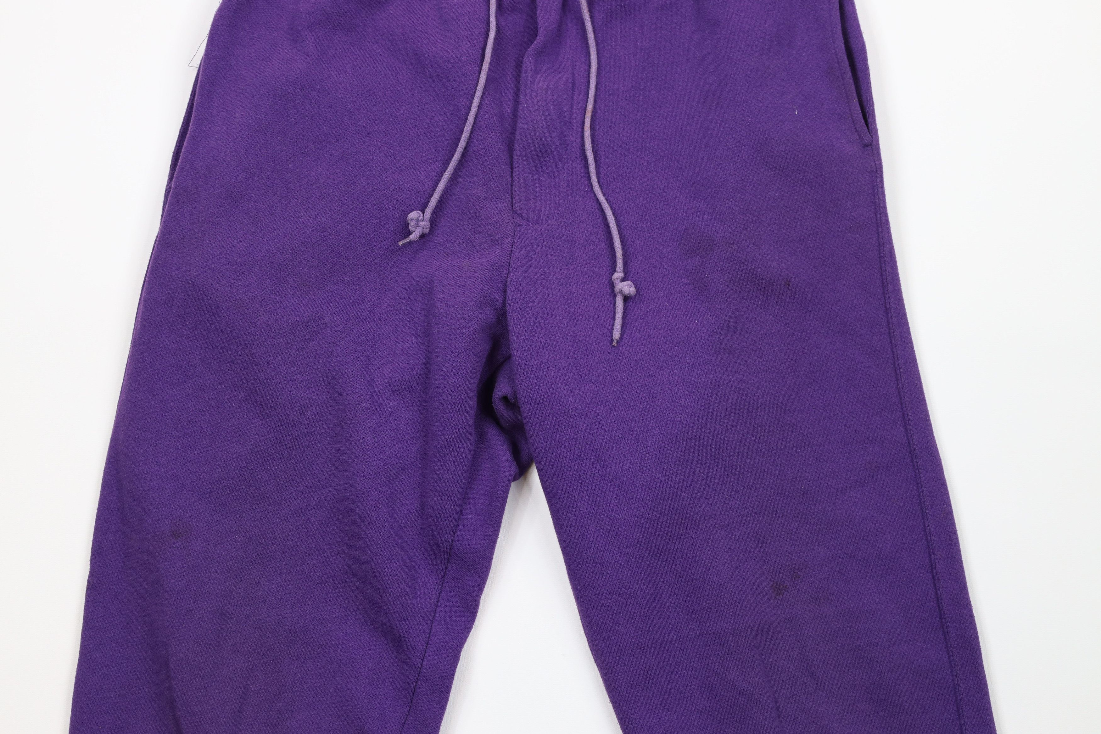Vintage Vintage 90s Streetwear Distressed Blank Sweatpants Purple Size US 36 / EU 52 - 3 Thumbnail