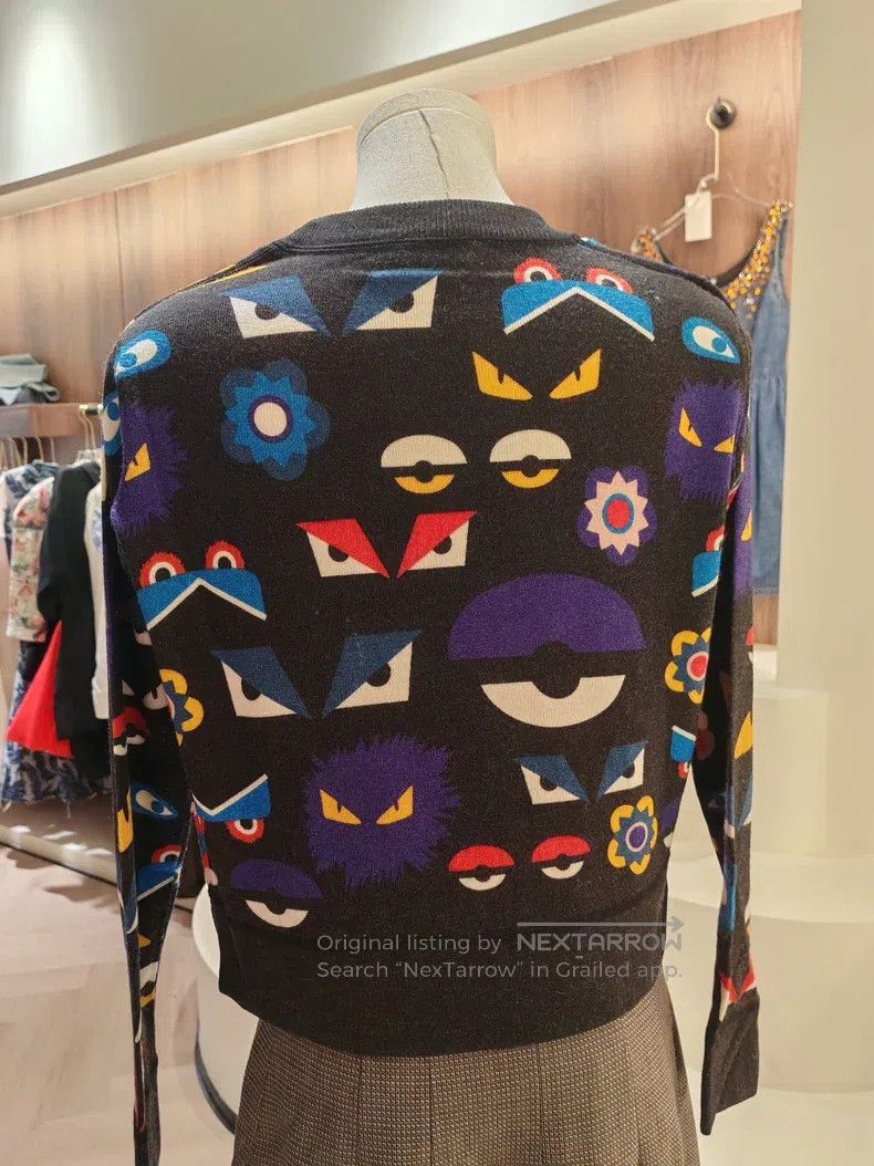 Fendi Fendi Little monster pattern wool knitted sweater Size XS / US 0-2 / IT 36-38 - 2 Thumbnail