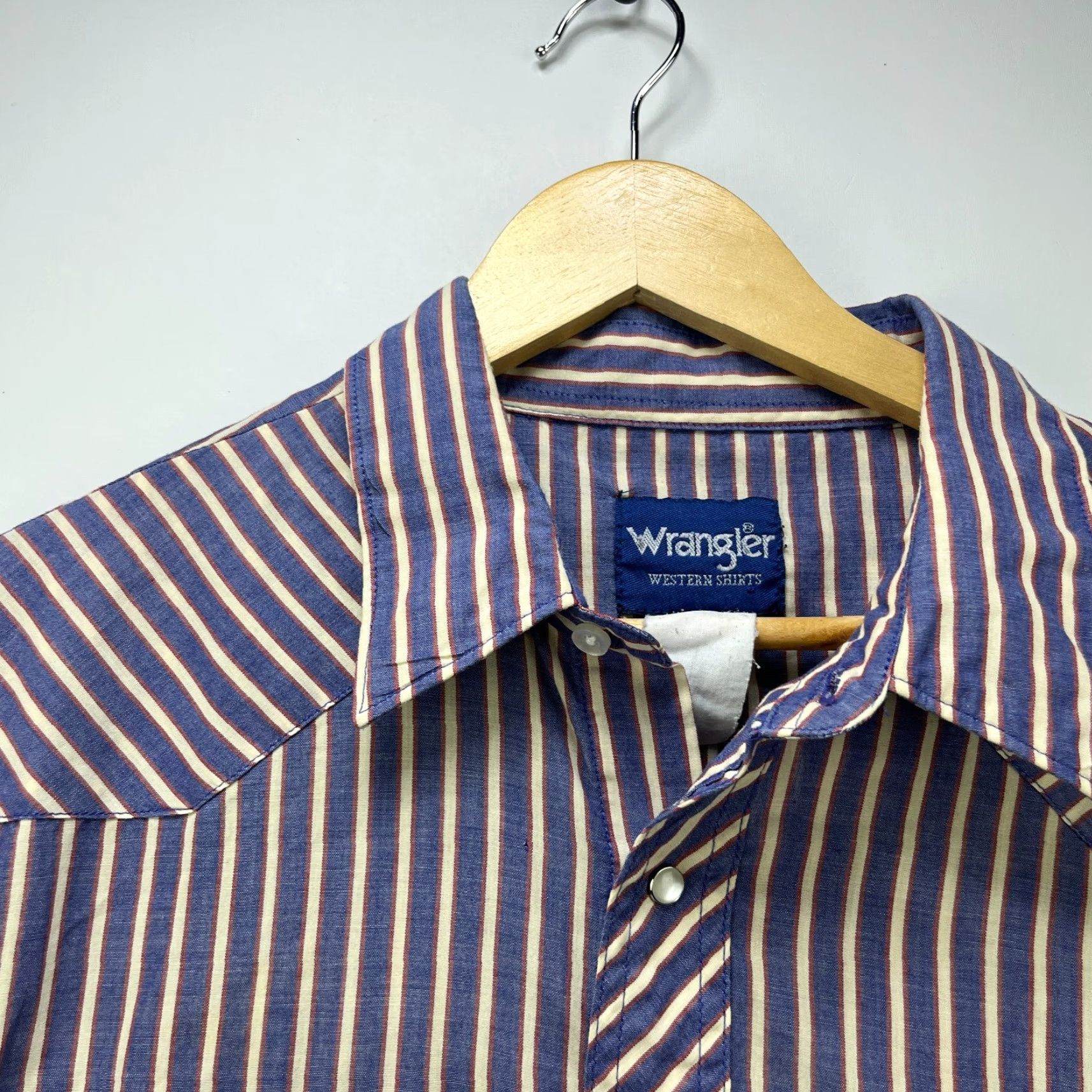 Wrangler VINTAGE Western Wrangler Pearl Snap Long Sleeve Shirt 2XL Mens Blue 90s Size US XXL / EU 58 / 5 - 4 Thumbnail